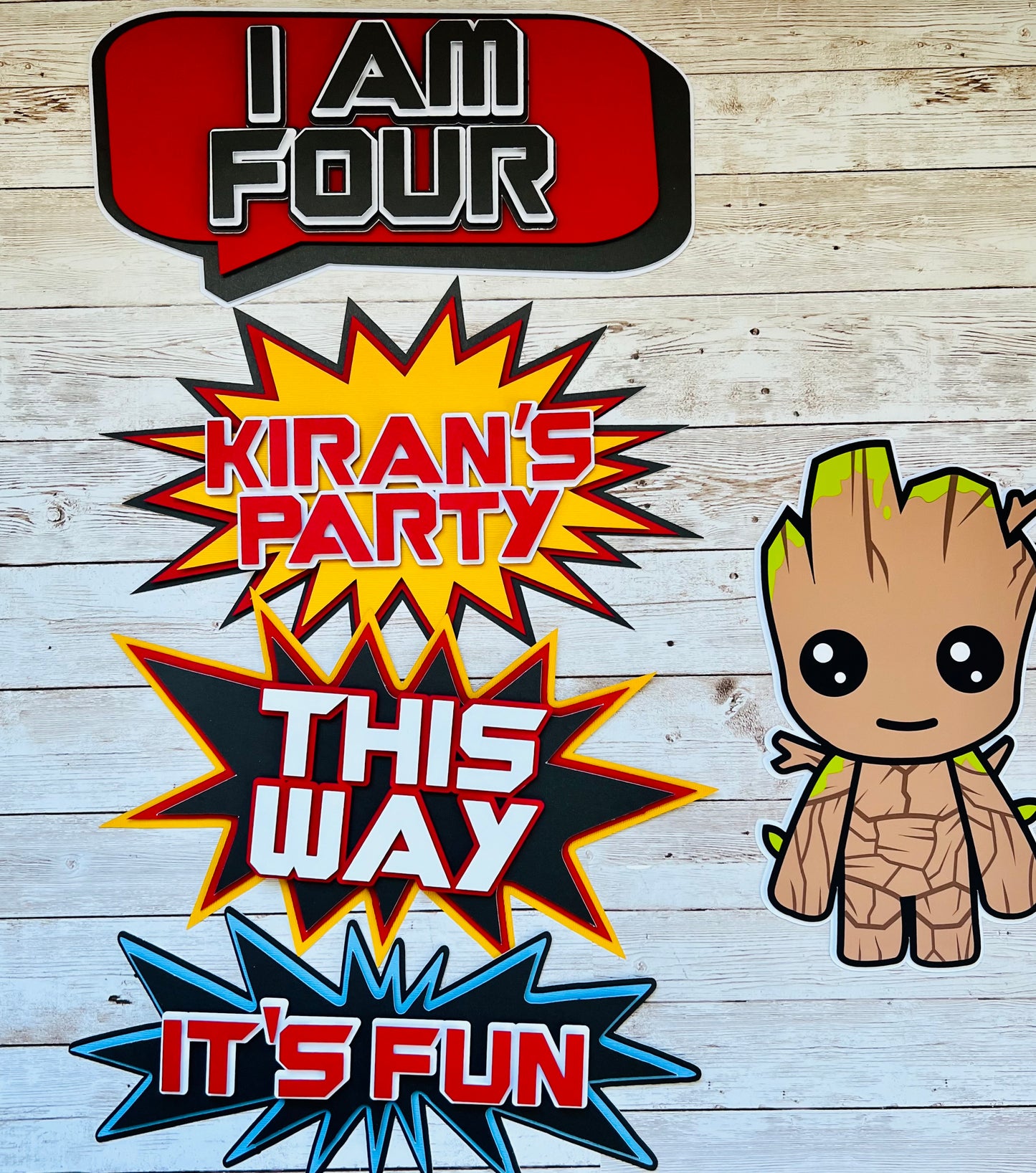 Marvel party signs