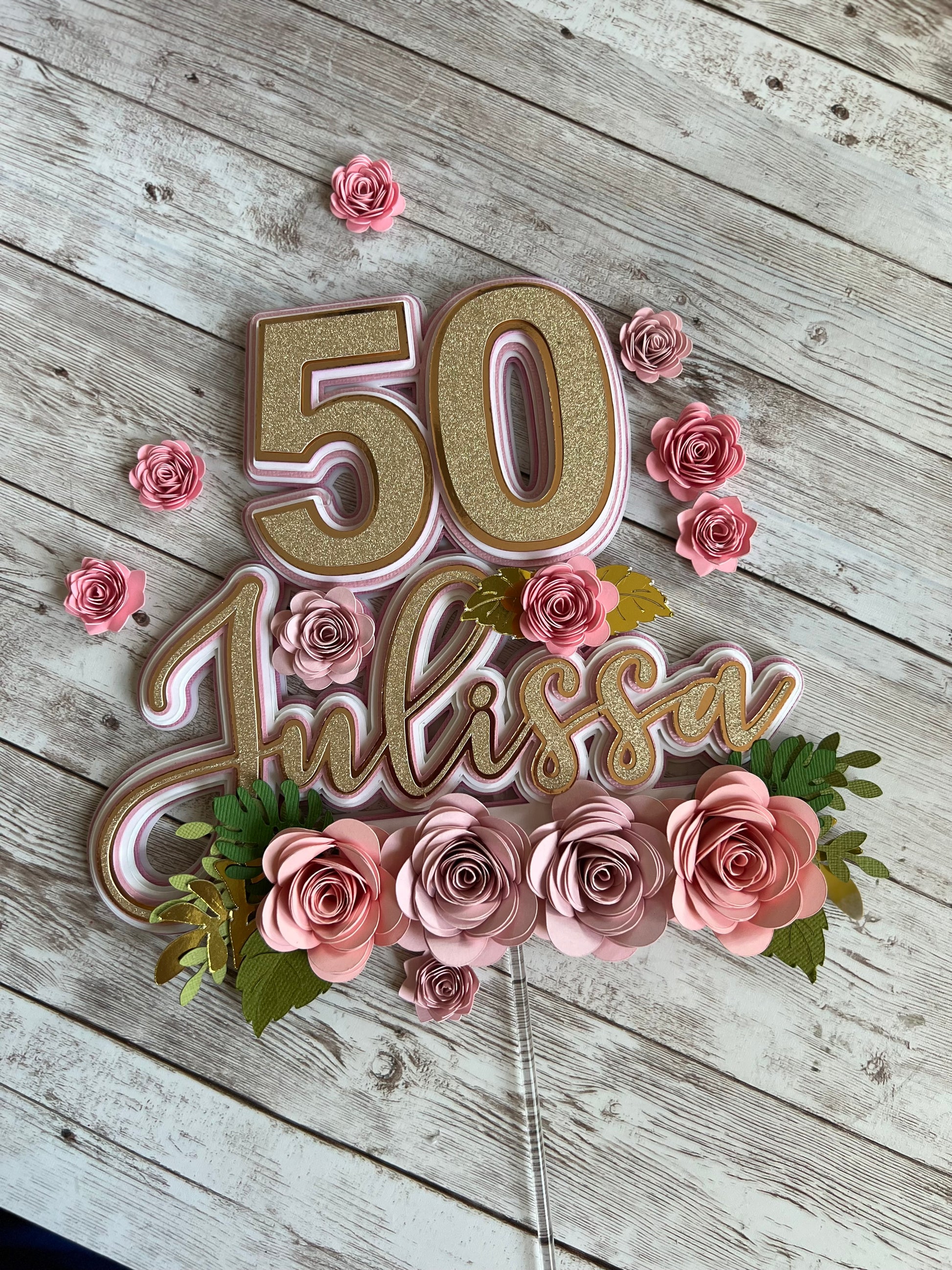 Flowers cake topper
