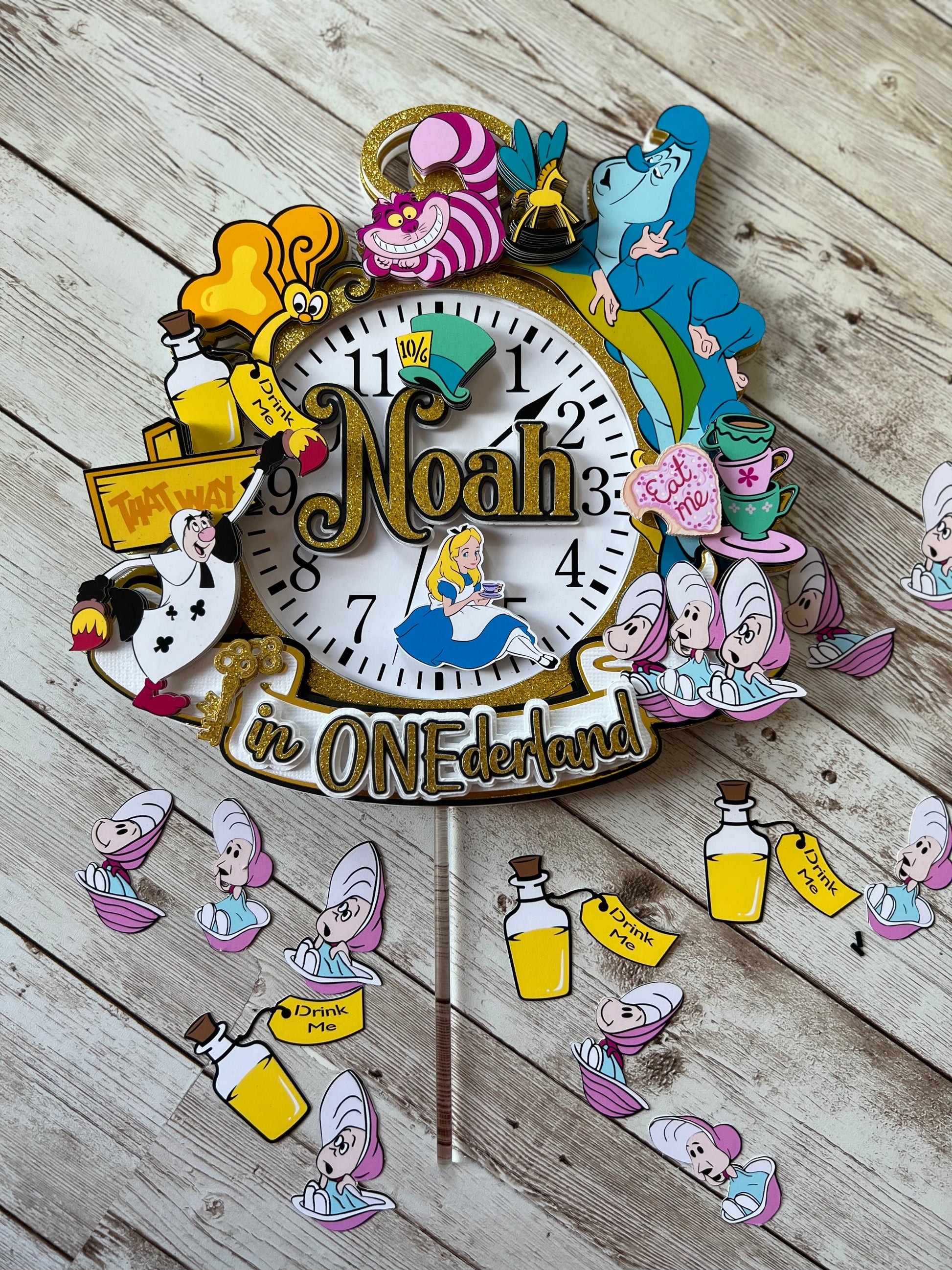 alice in wonderland cake topper
