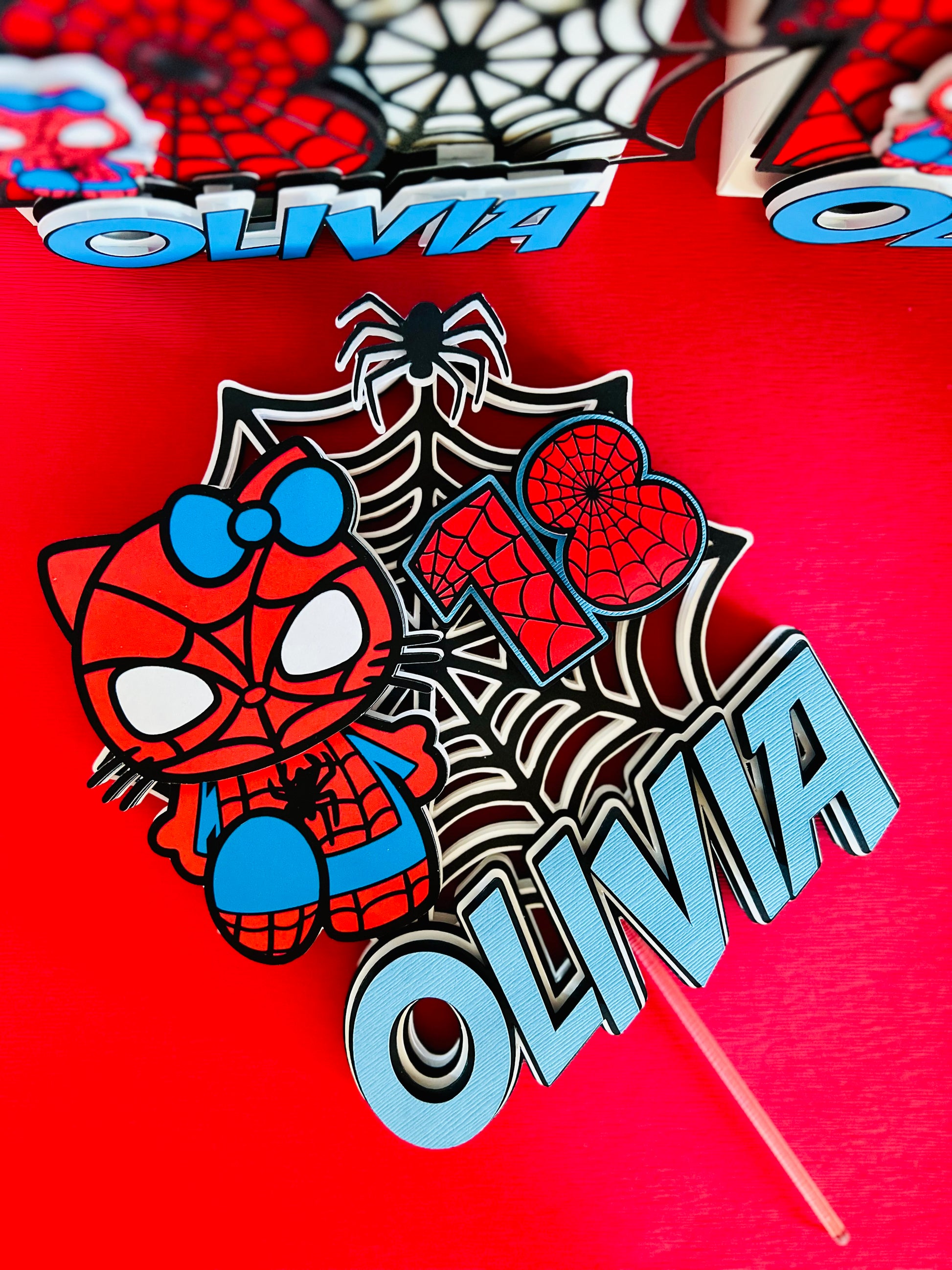 Hello Kitty Spiderman Cake Topper