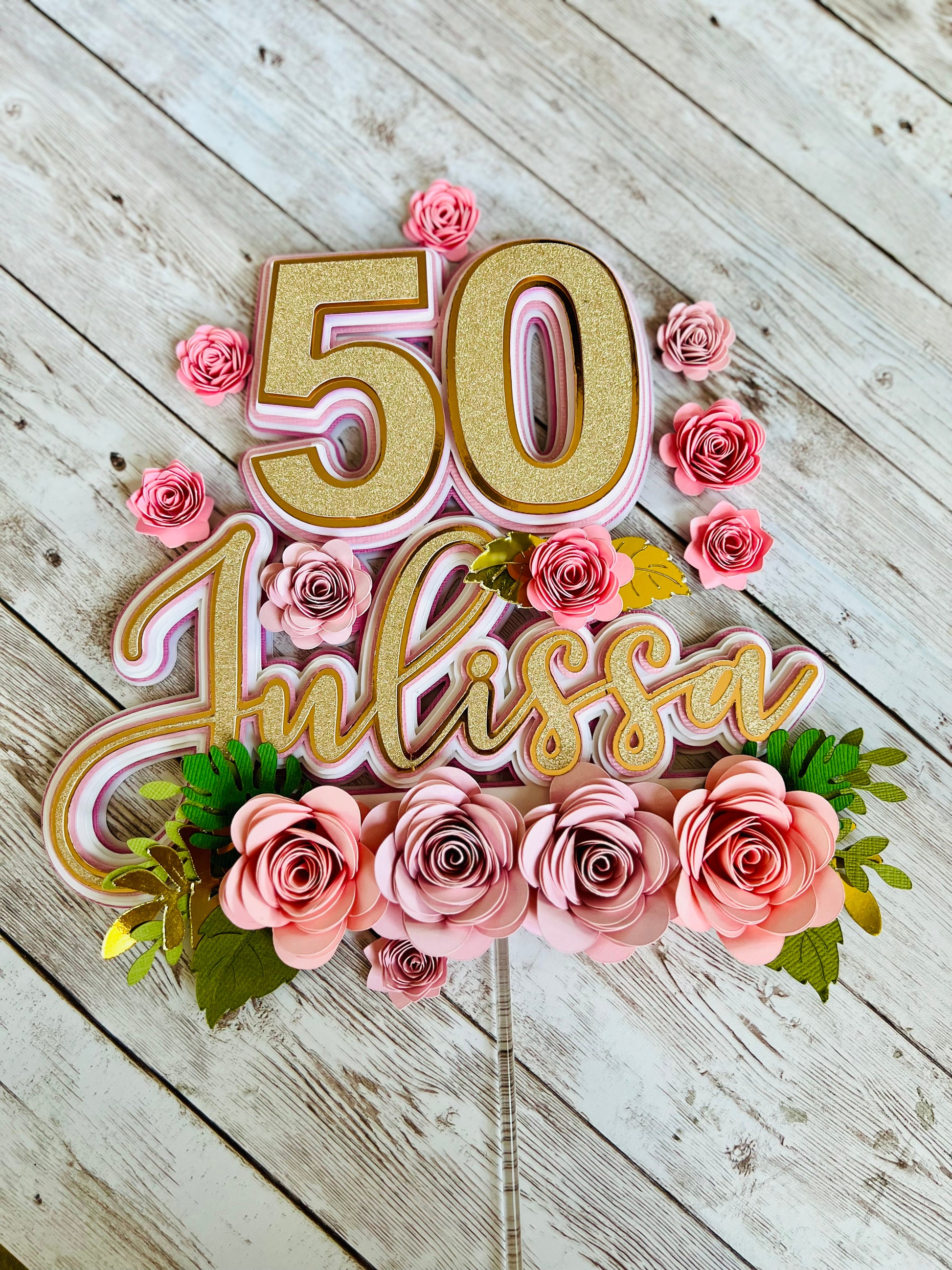 Rose cake topper