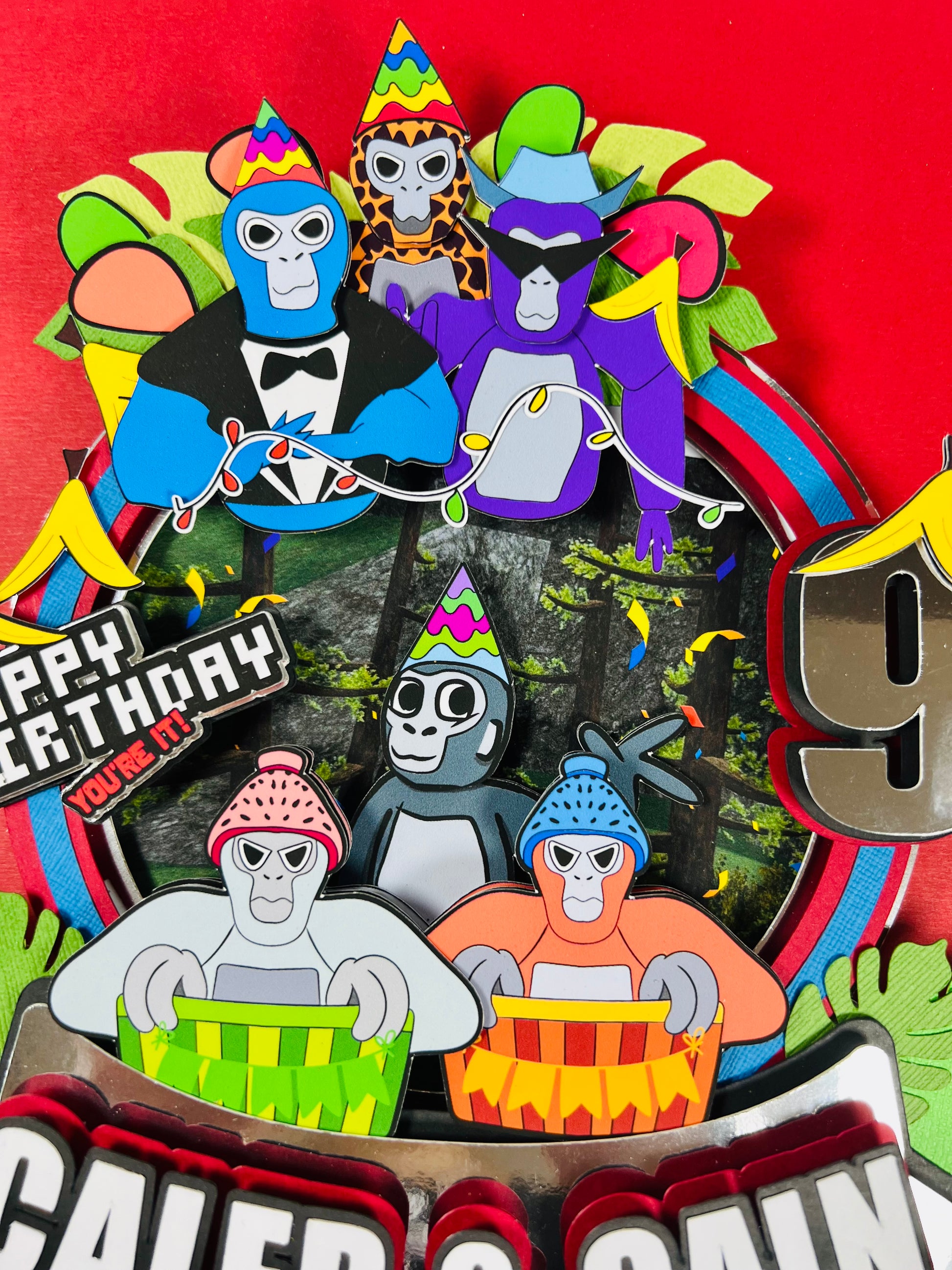 Gorilla tag cake topper