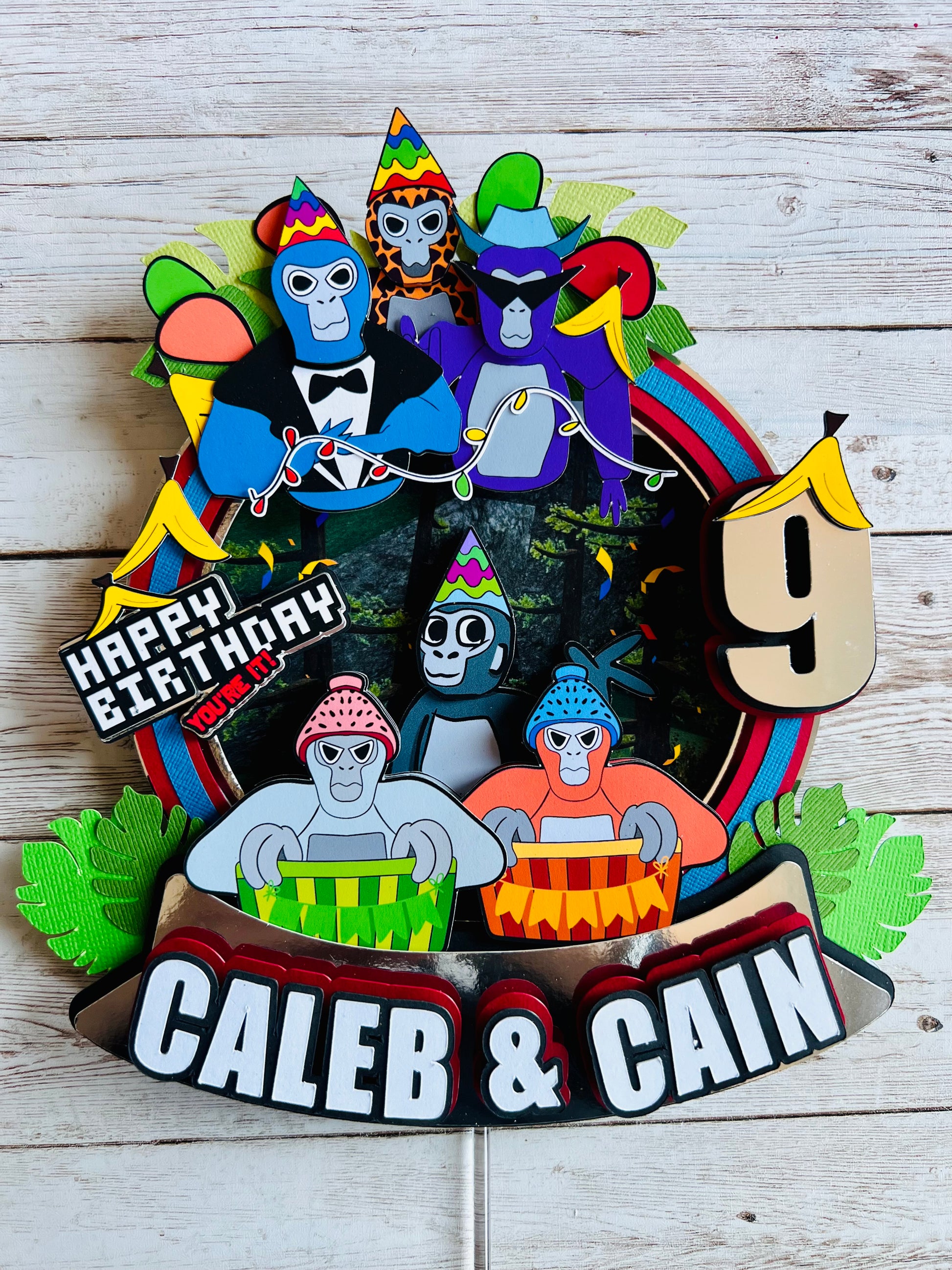 Gorilla tag cake topper