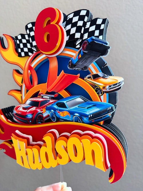 Hot wheels cake topper