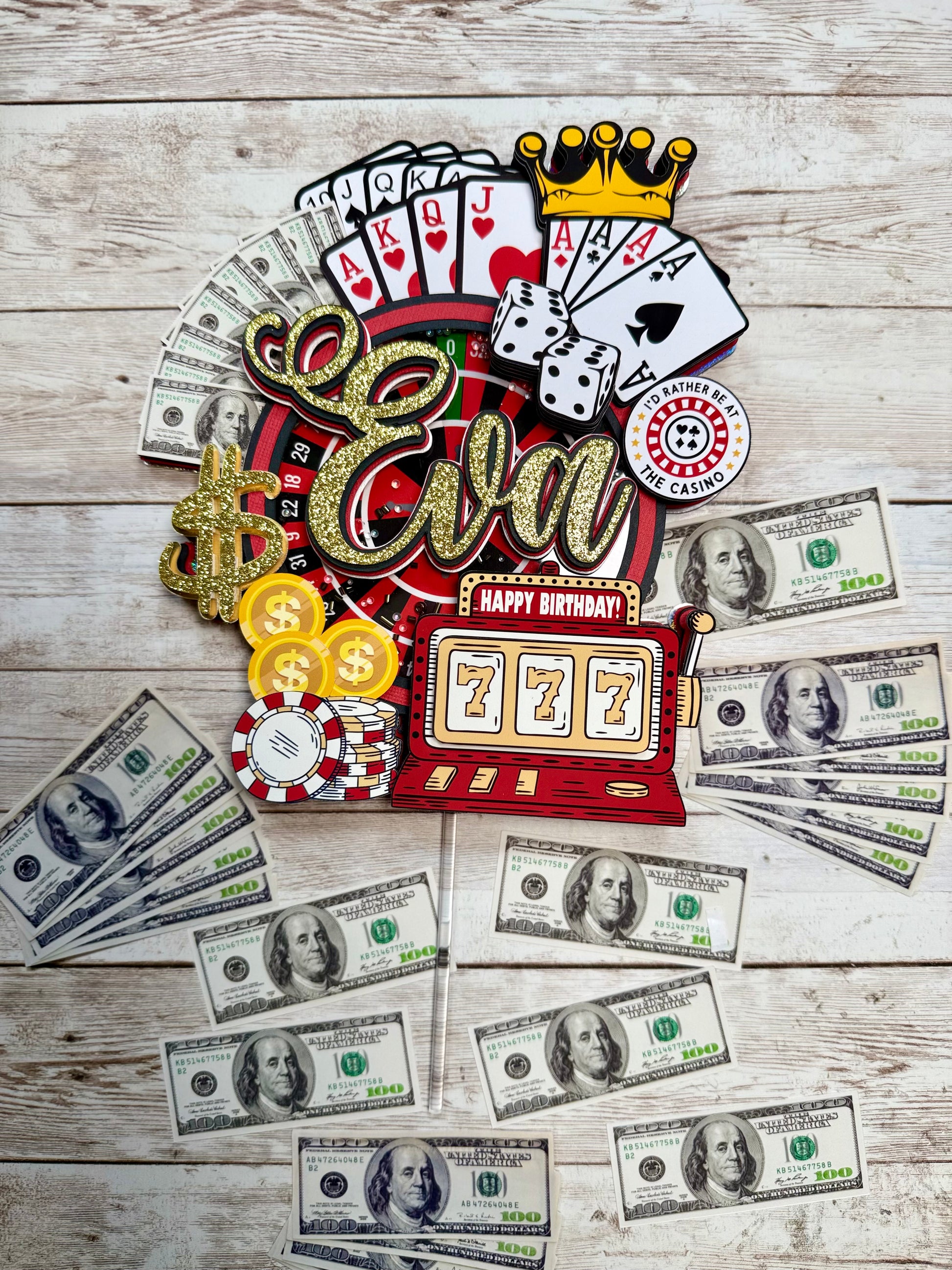 Casino cake topper