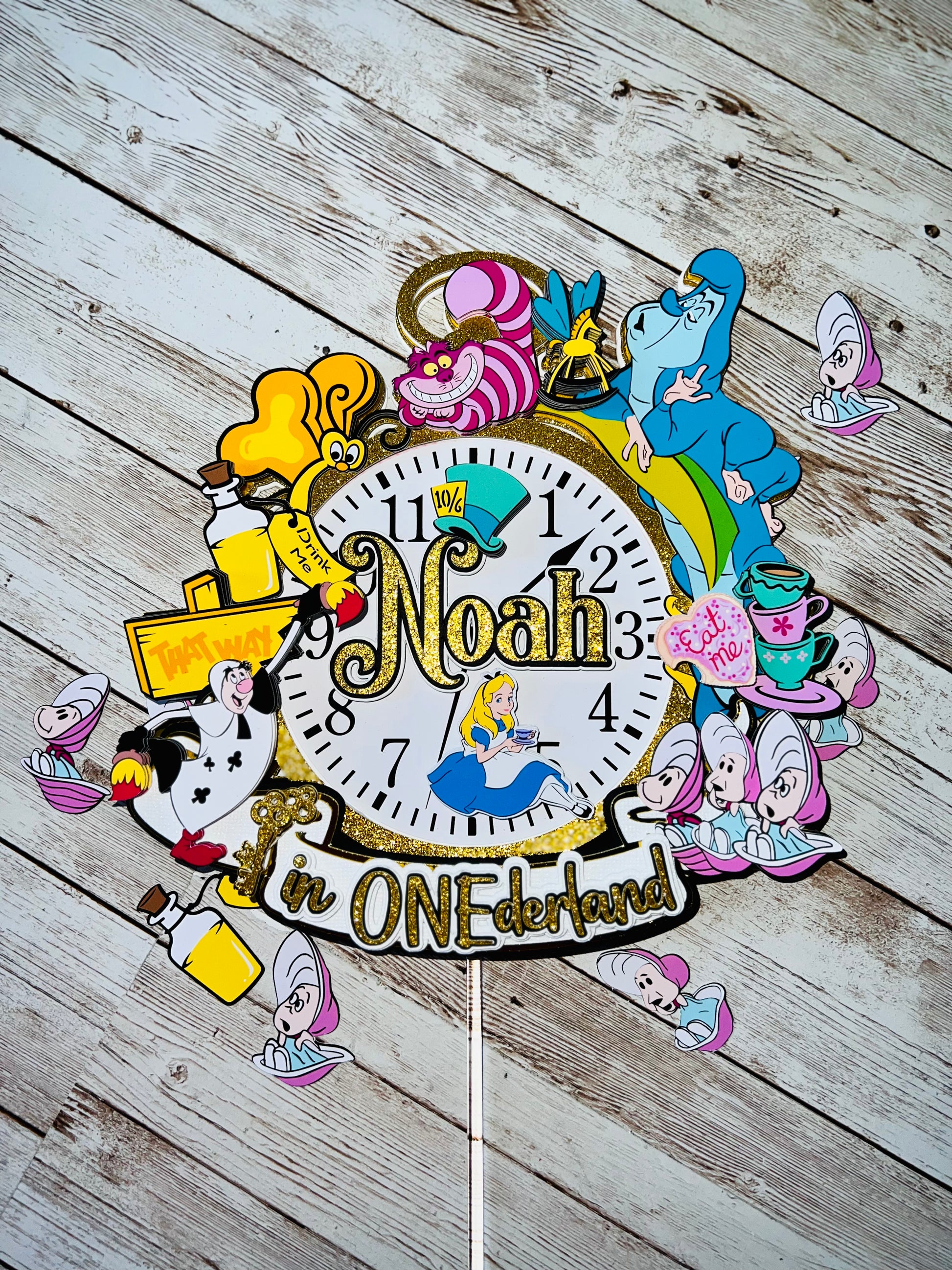 alice in onederland cake topper