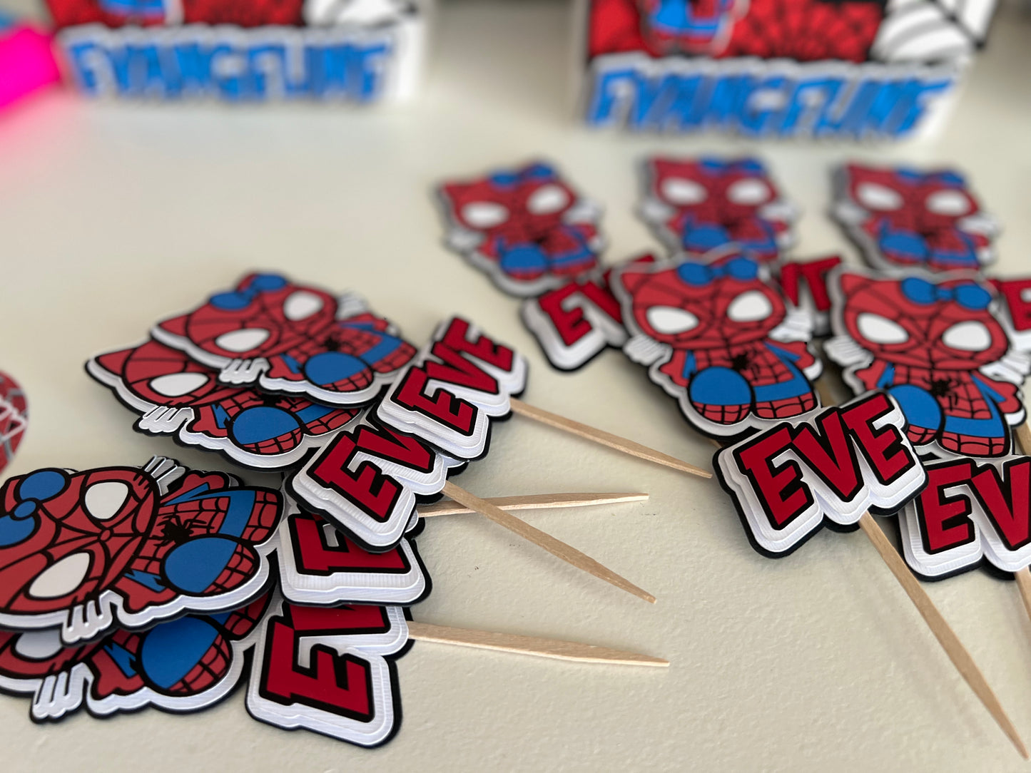 Spiderman cupcake toppers