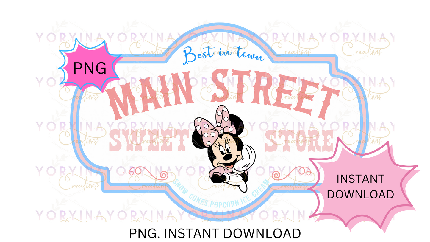 Main Street Sign Digital PNG