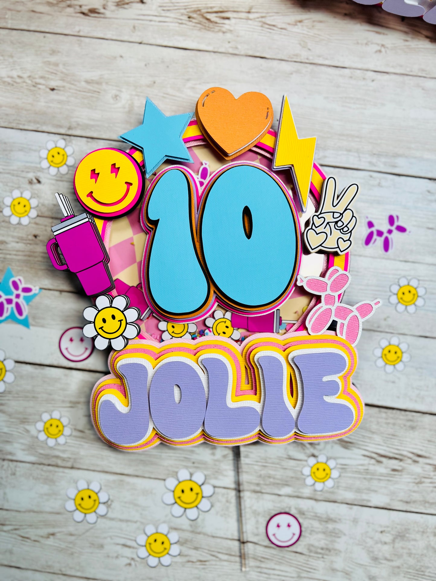 Preppy teen cake topper