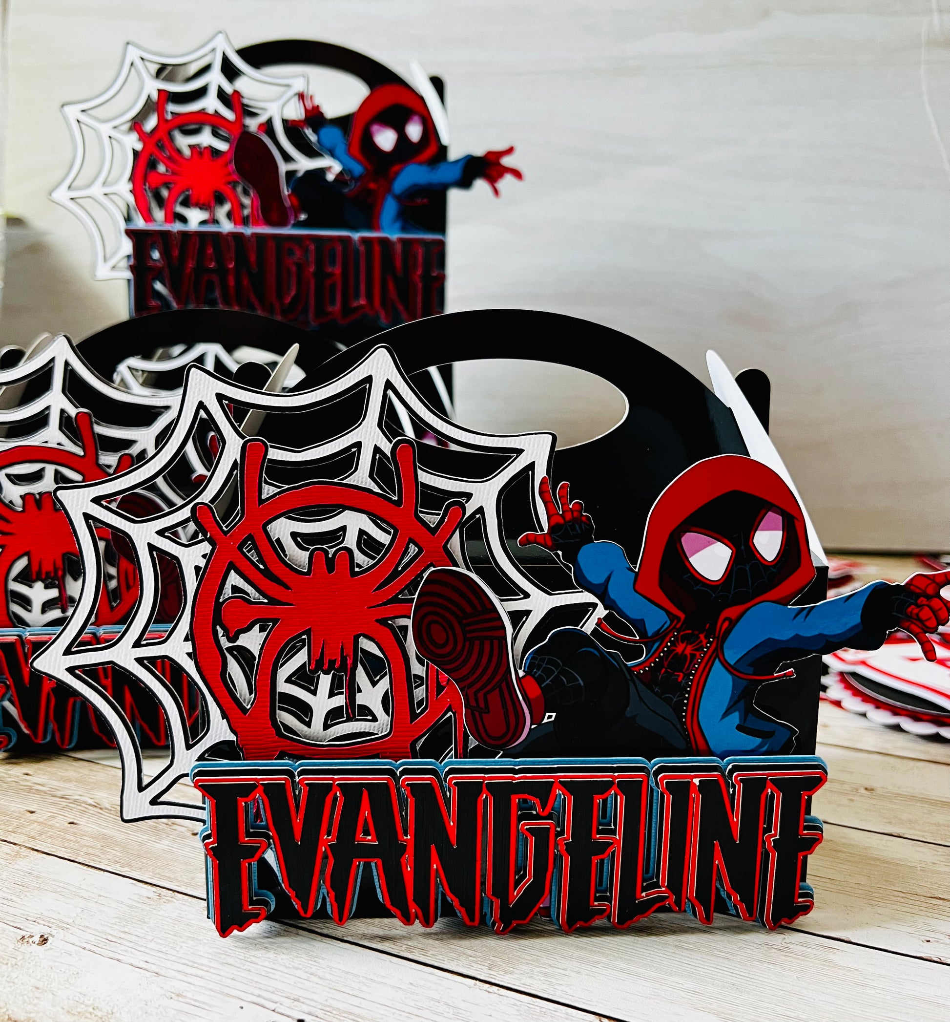 Spiderman miles Morales party favor boxes