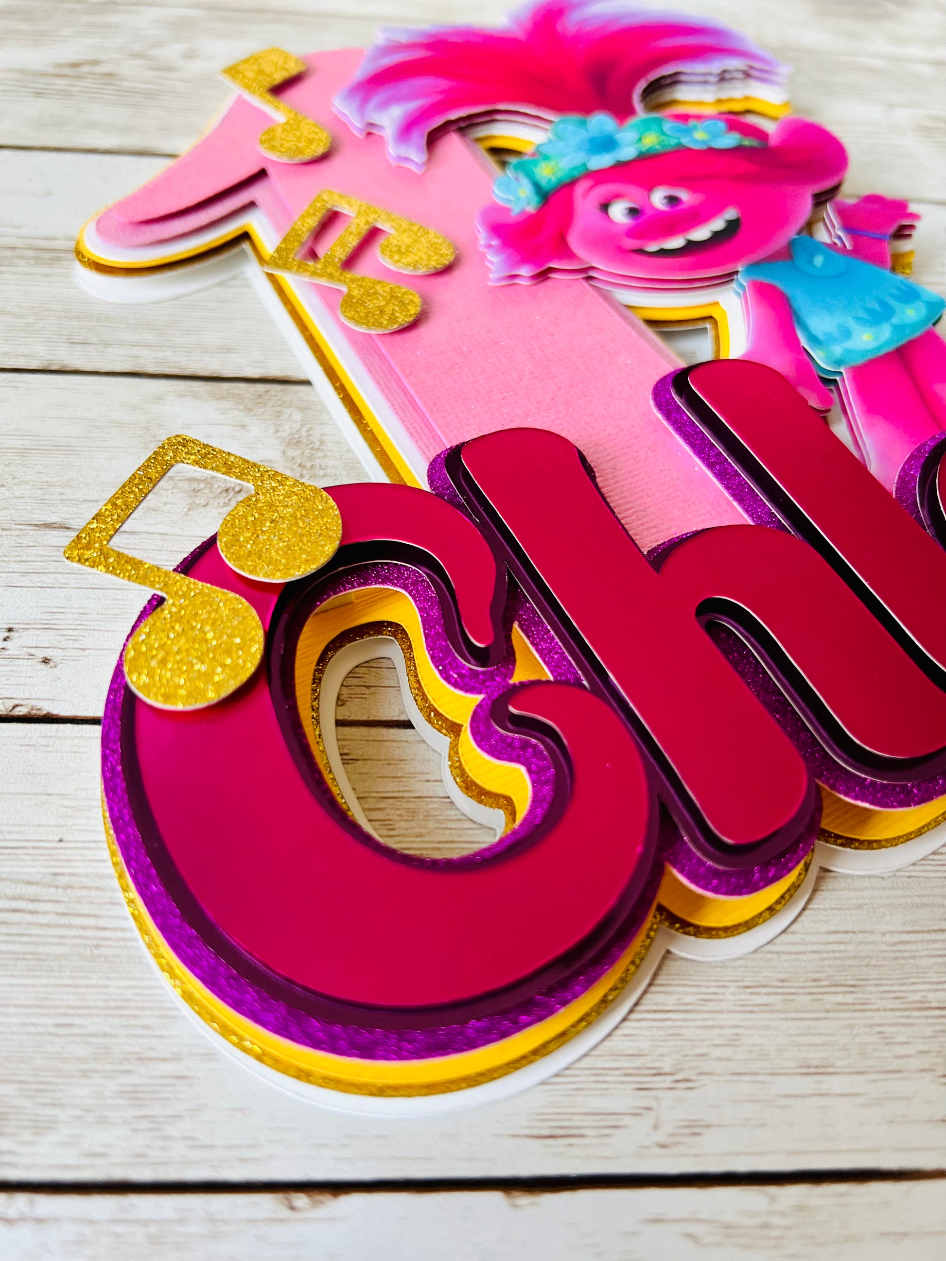 poppy cake topper