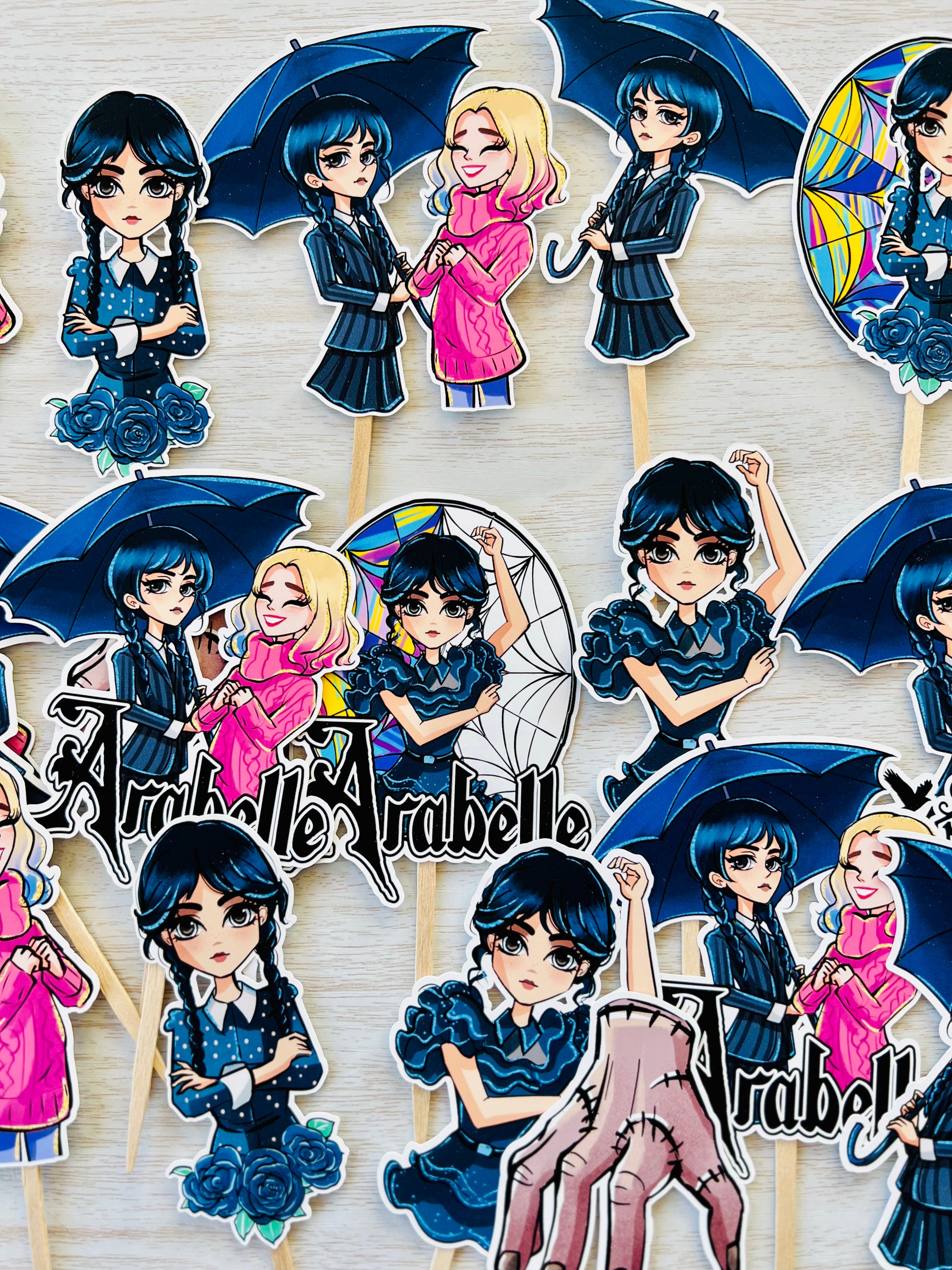 Wednesday cupcake toppers