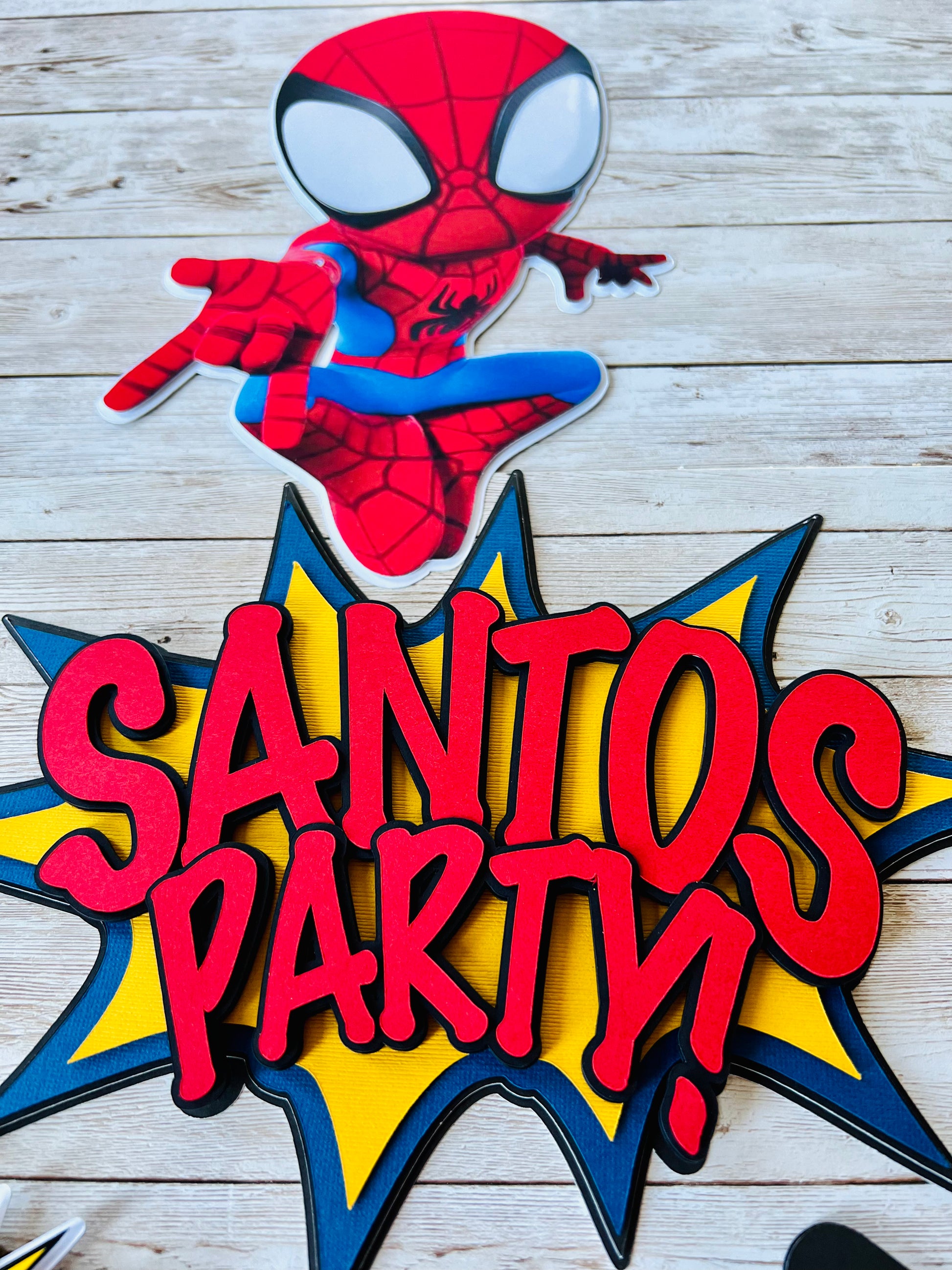 Spiderman party signs