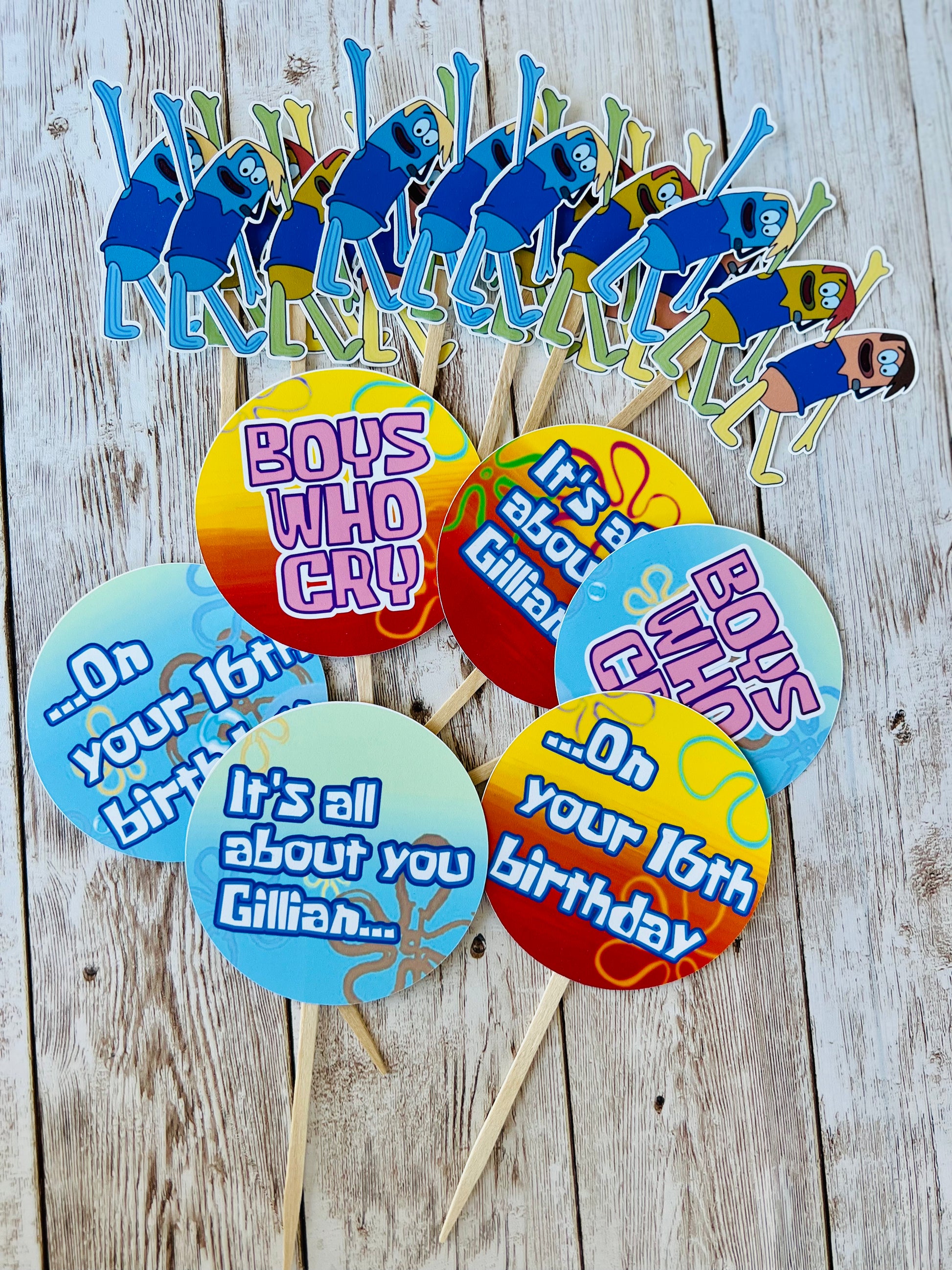 boys who cry cupcake toppers