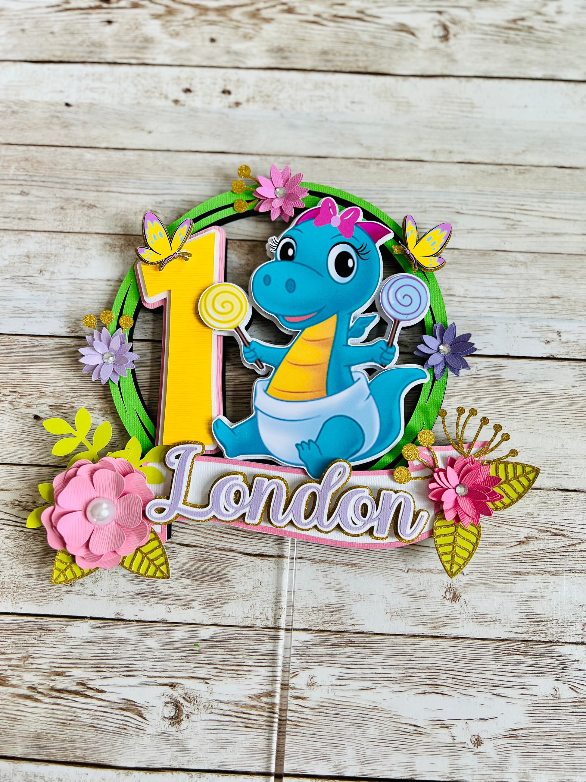 baby dinosaur cake topper