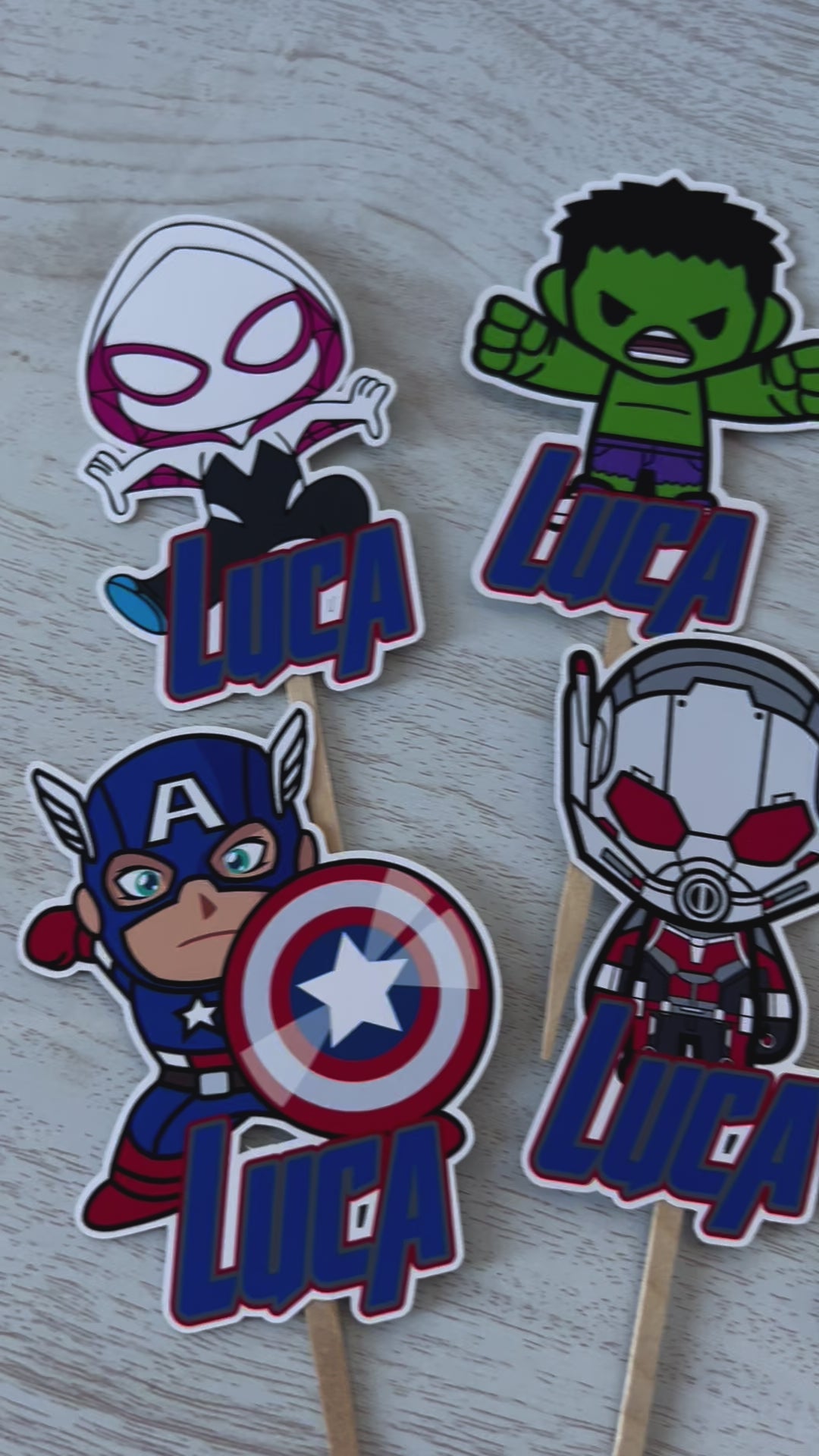Marvel Personalized Cupcake Toppers