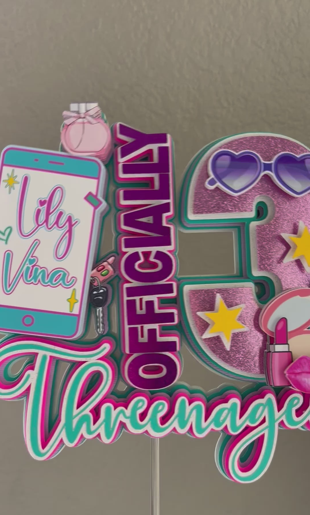 Threenager cake topper
