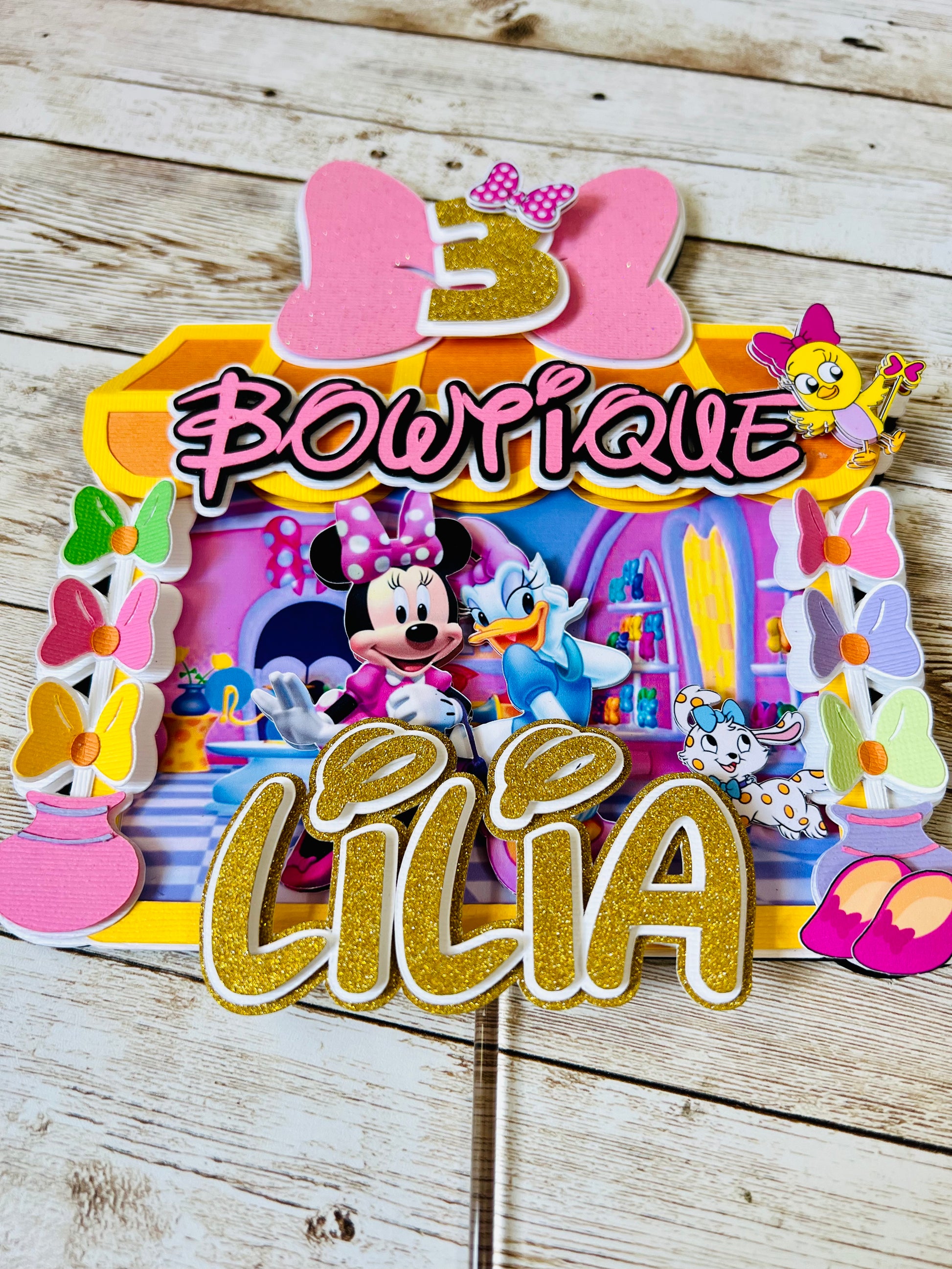 Minnie Mouse Bowtique Cake Topper
