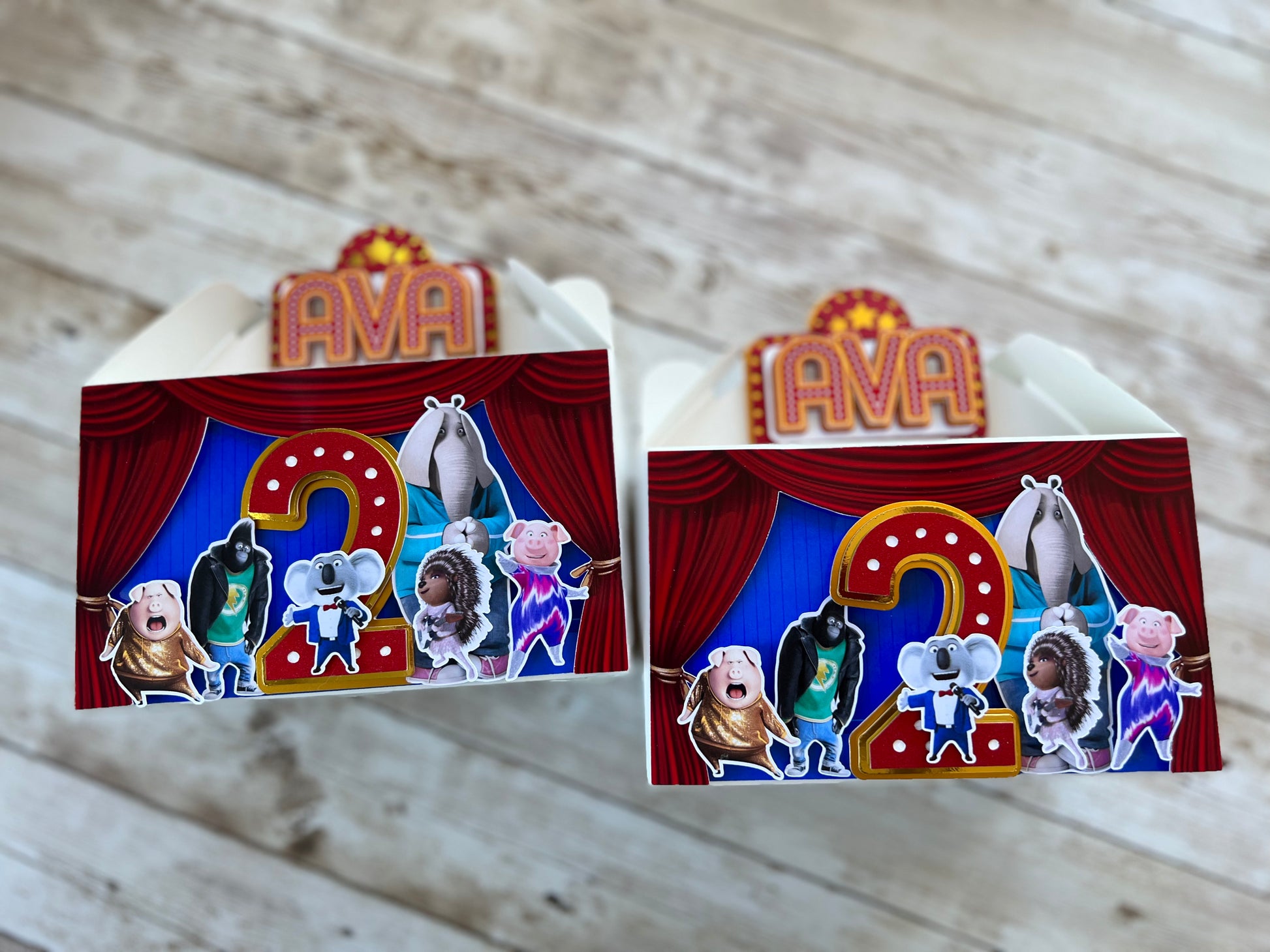 sing 2 treat party favor boxes