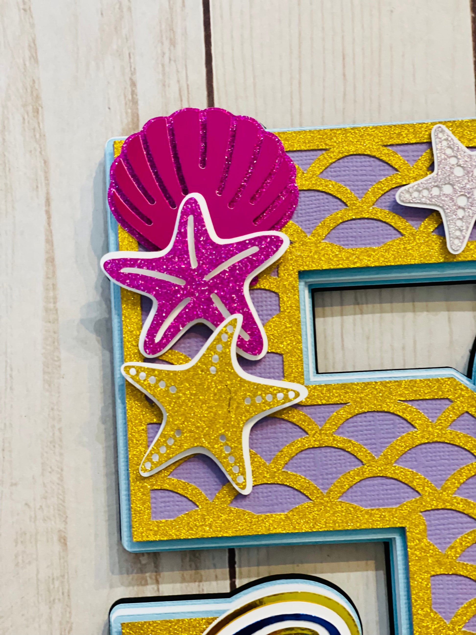 Mermaid Cake Topper, Personalized Cake Topper,