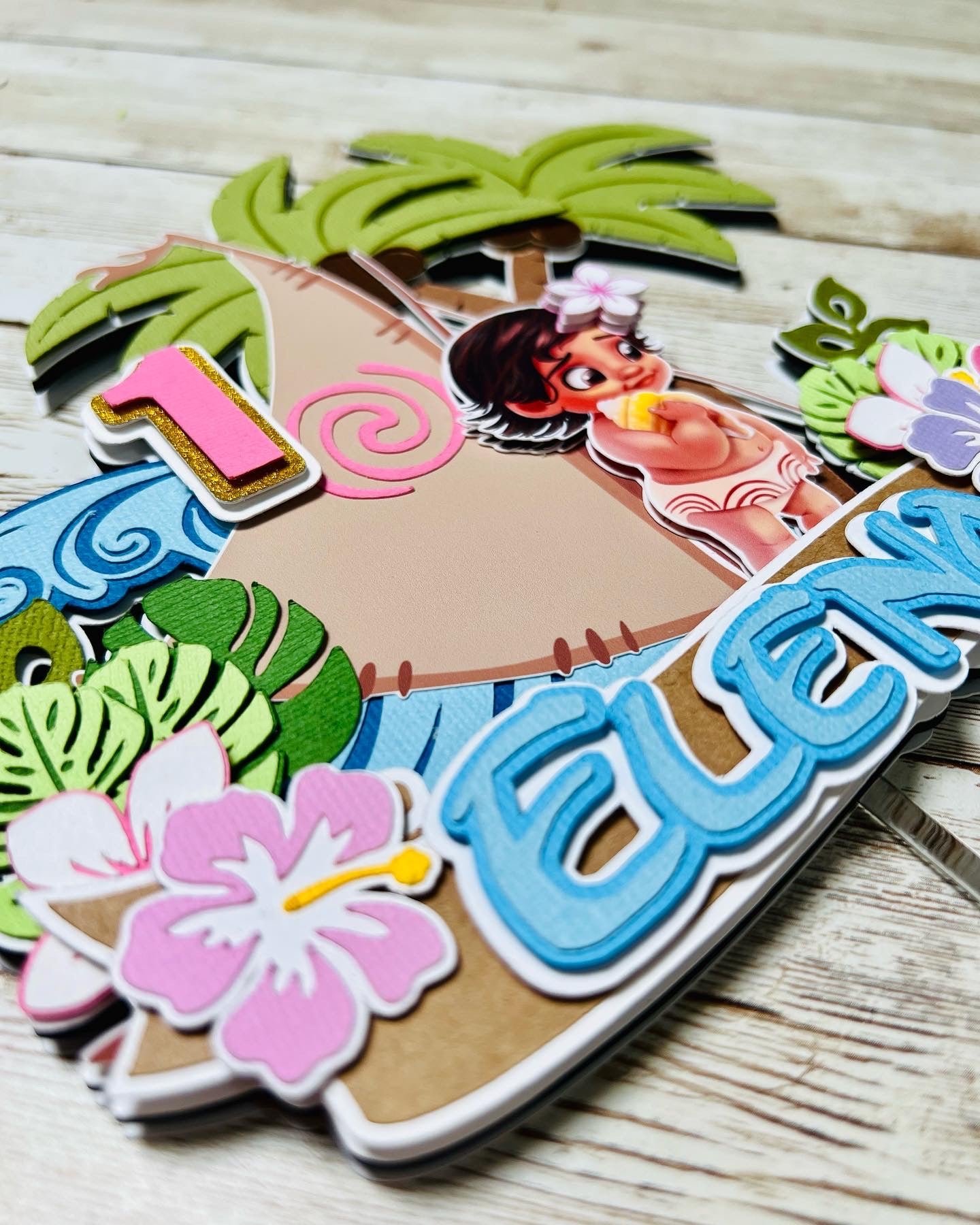 baby moana cake topper