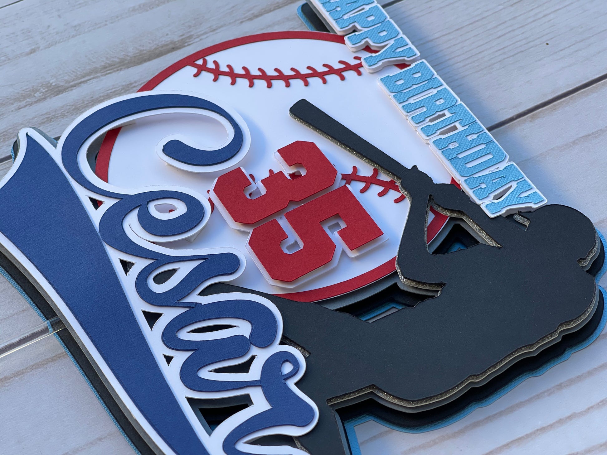 Dodgers Baseball Cake Topper