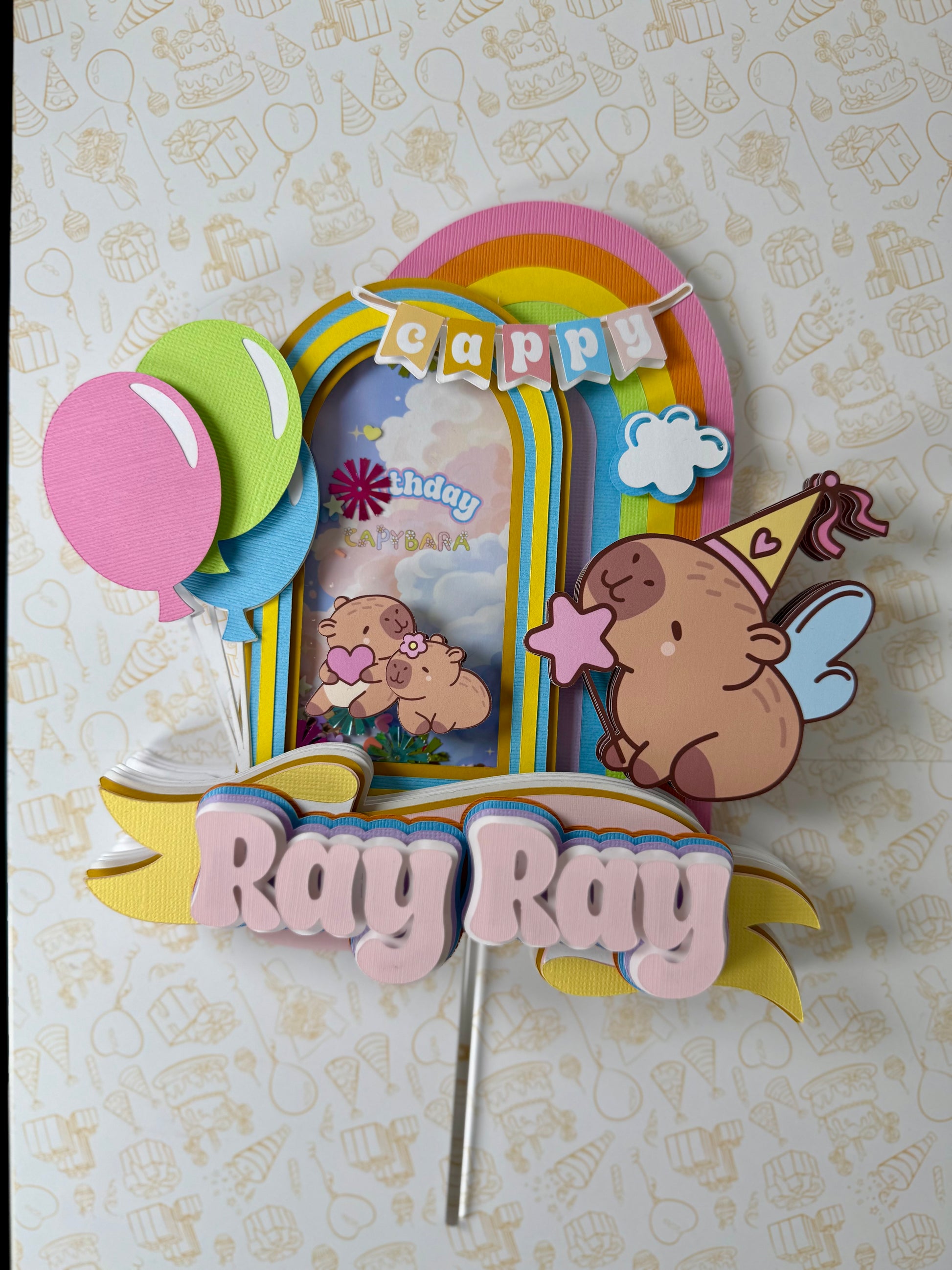Capybara cake topper