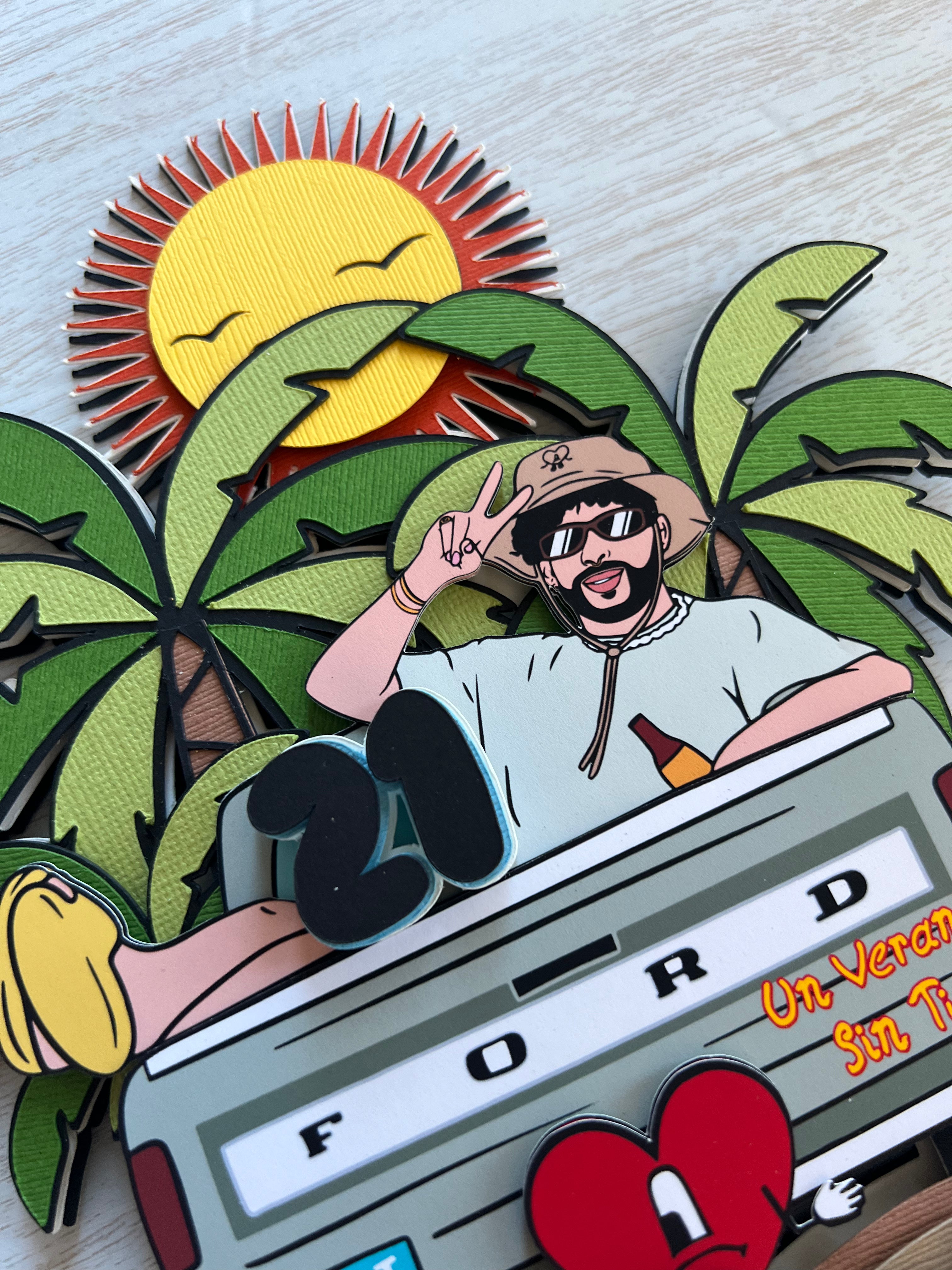 Bad bunny cake topper