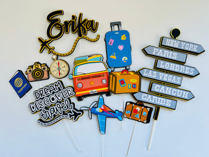 travel cake toppers