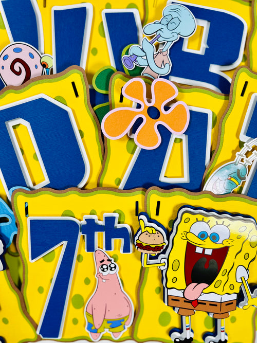 spongebob birthday banner