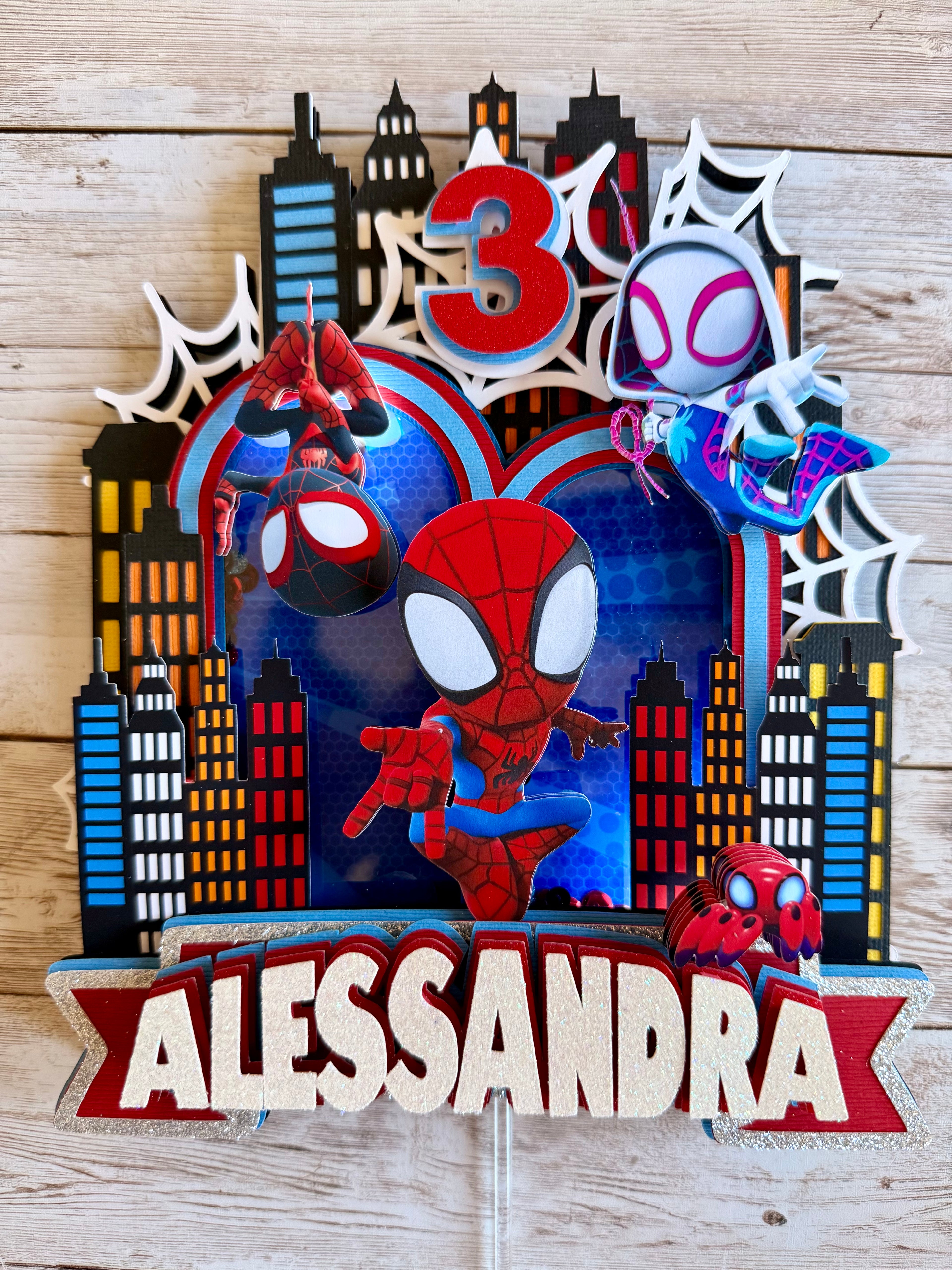 spidey cake topper