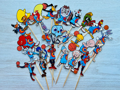 Space jam cupcake toppers