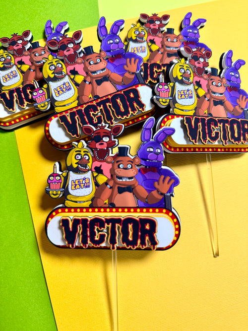 Dark Animatronics Cupcake Toppers