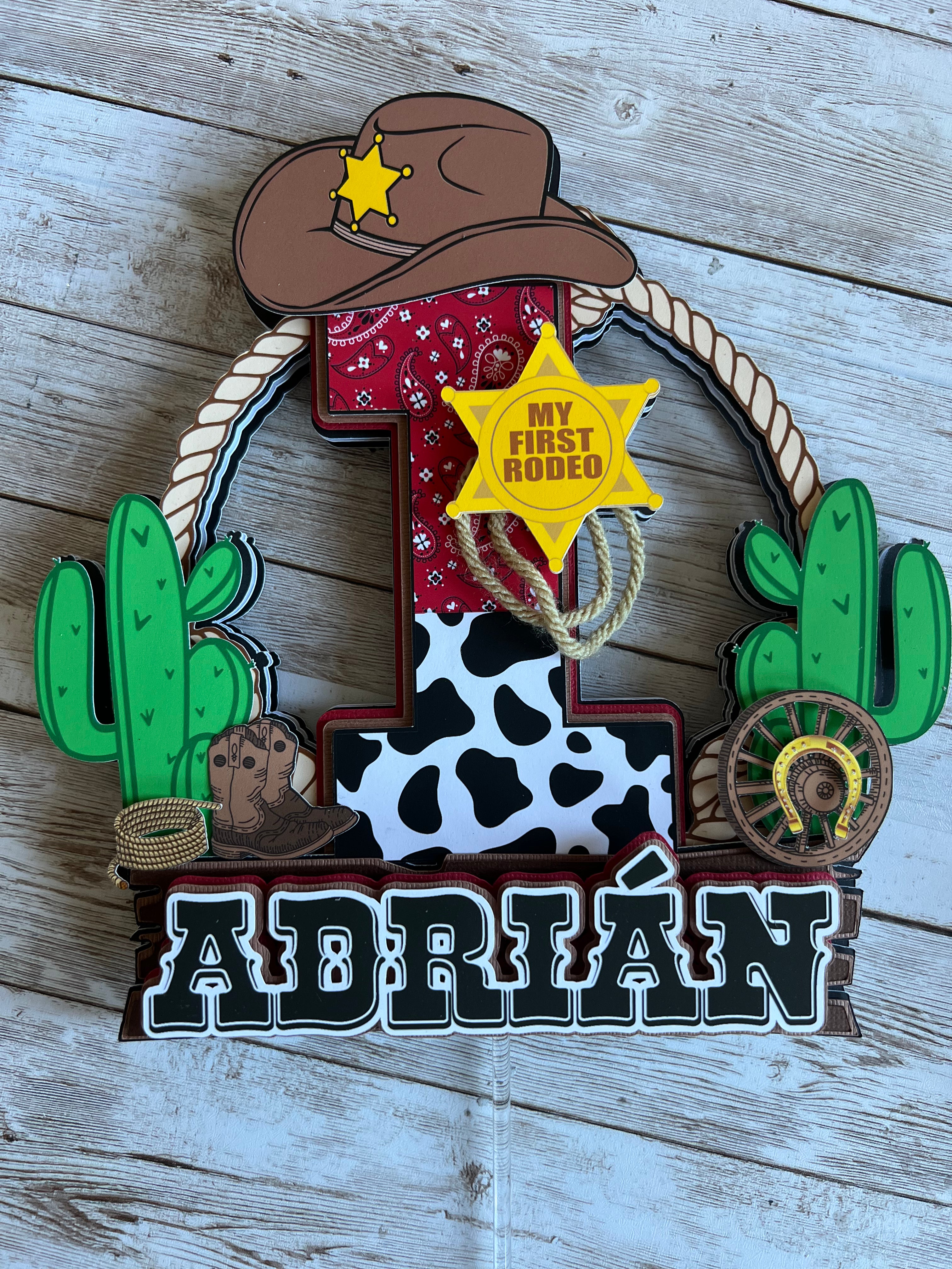 My first rodeo cake topper