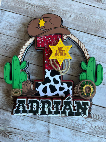 My first rodeo cake topper