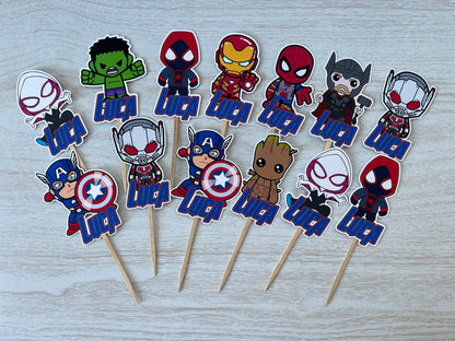 Marvel Personalized Cupcake Toppers