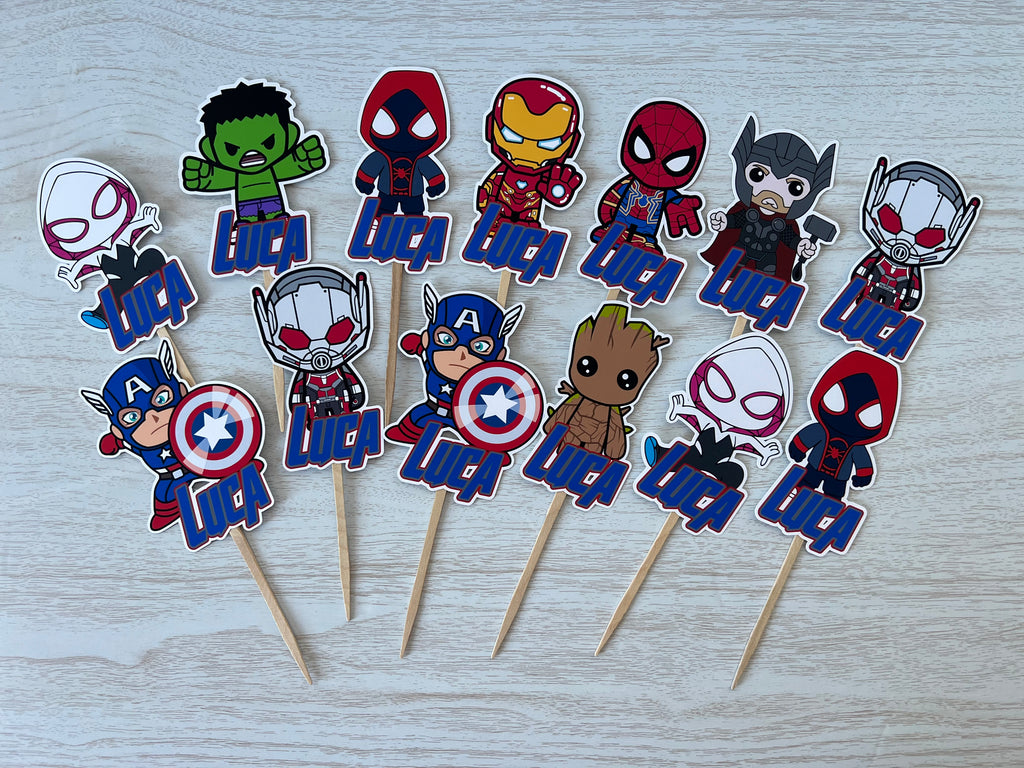 Marvel Personalized Cupcake Toppers