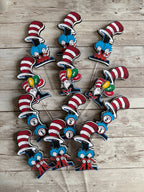 cat in the hat cupcake toppers