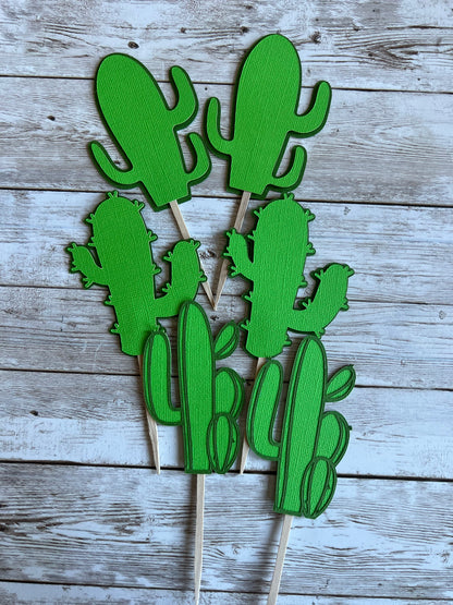 Cactus cupcake toppers