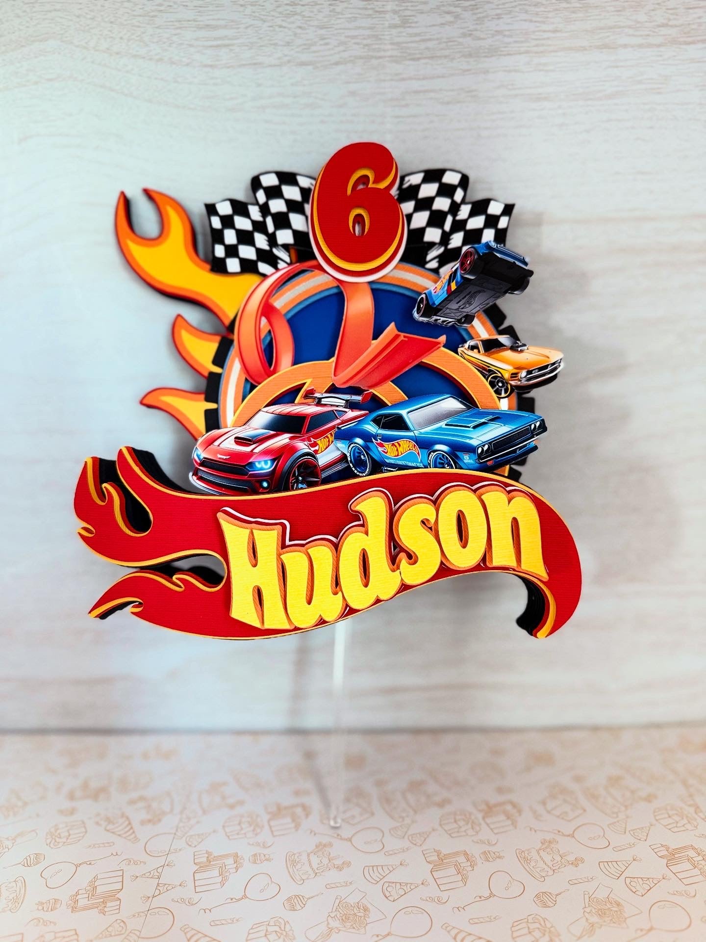 Hot wheels cake topper