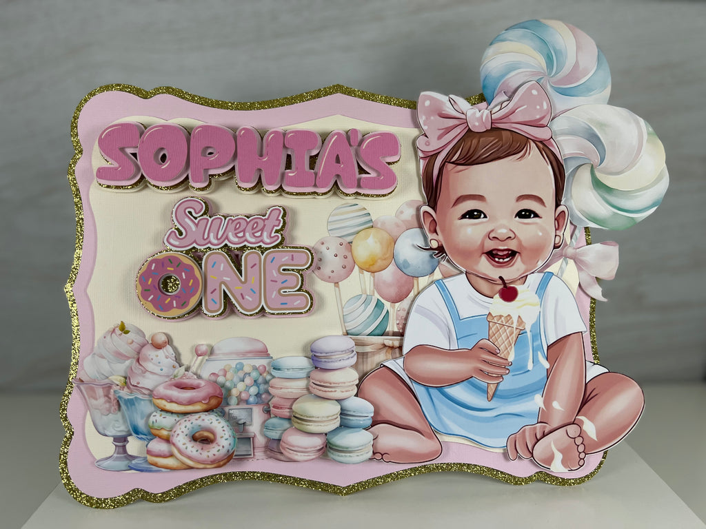 sweet one table sign