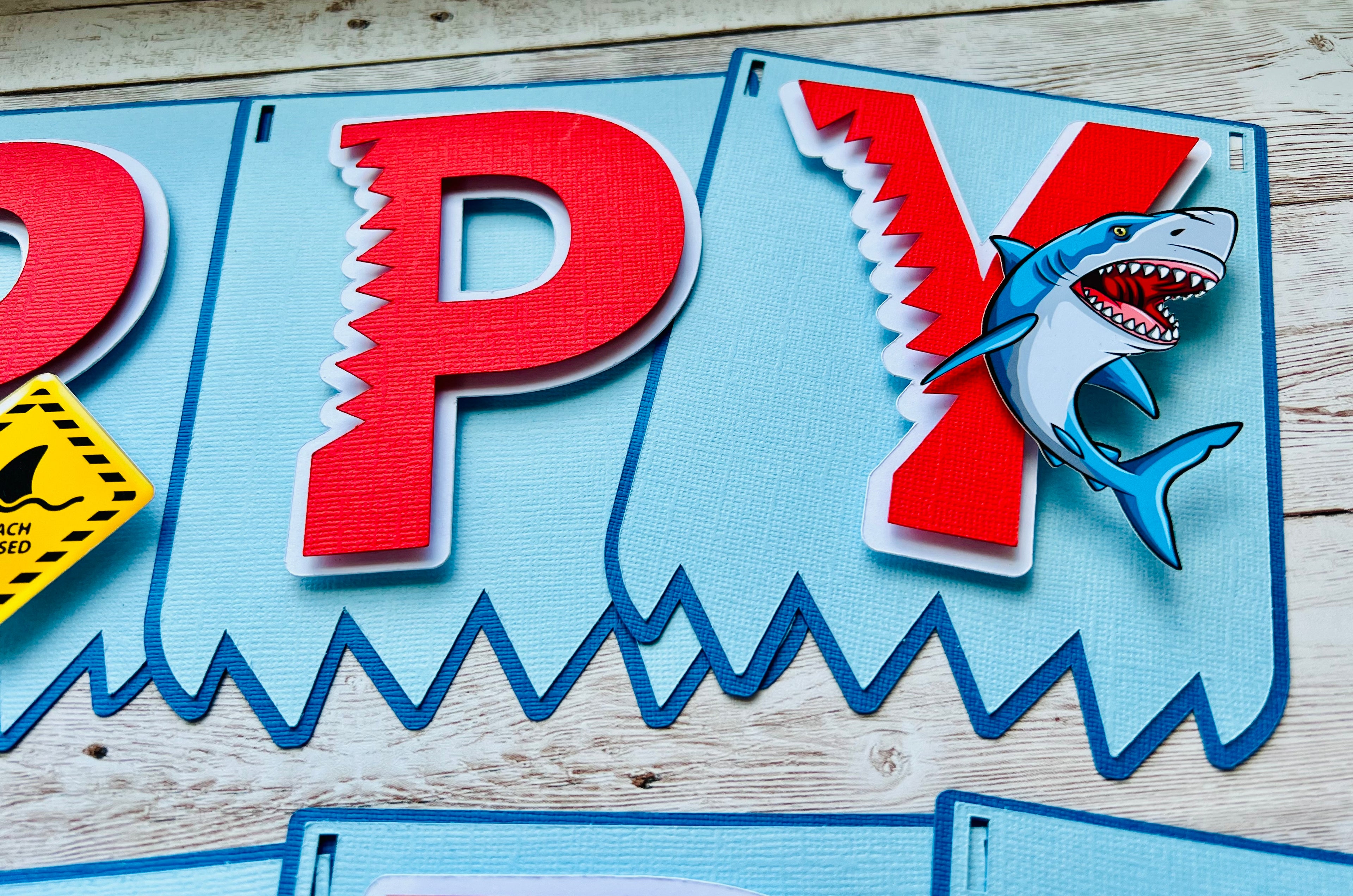 Shark Jaws Birthday Banner