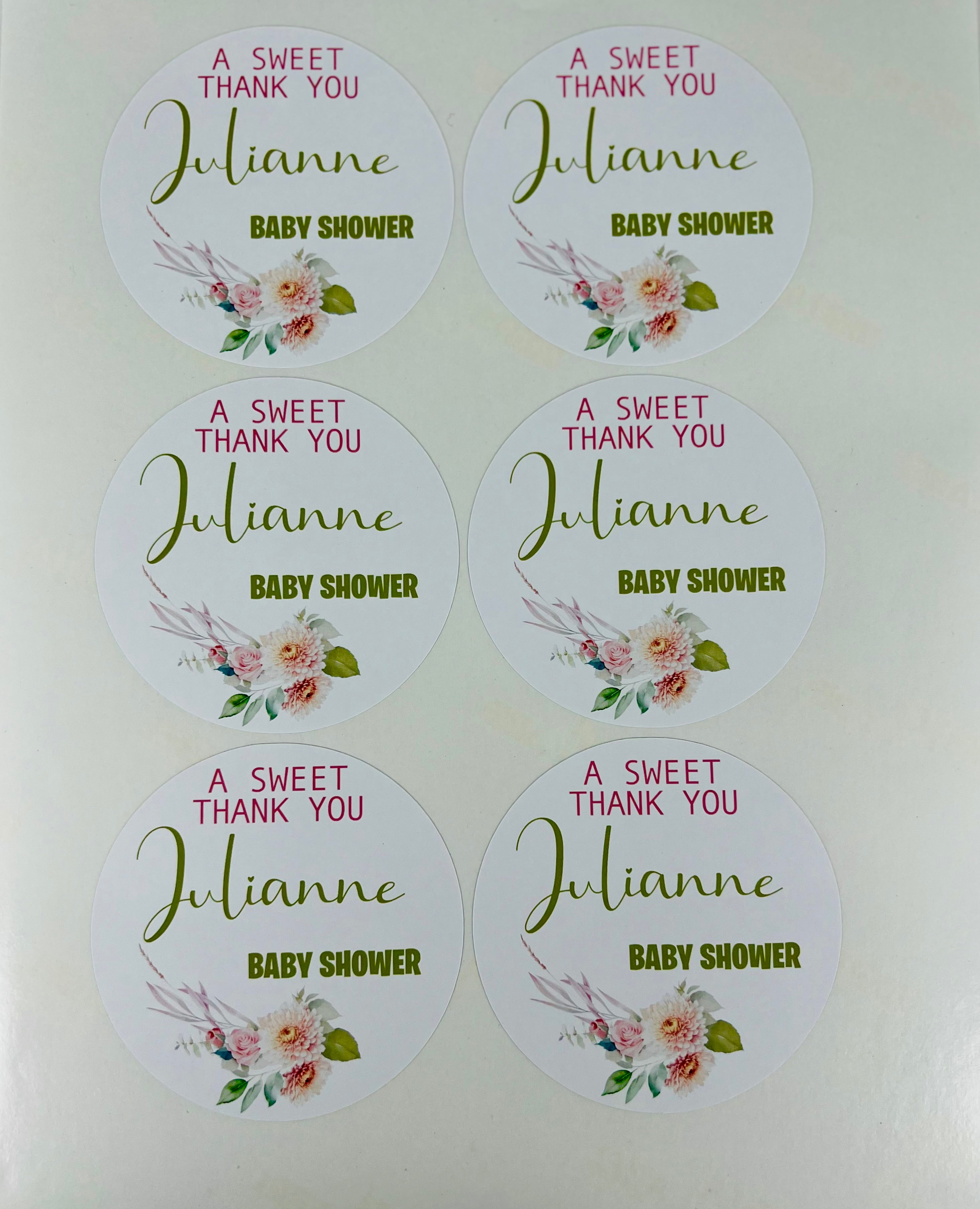 Baby shower stickers