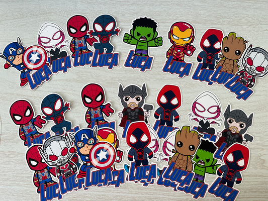 Marvel Personalized Cupcake Toppers