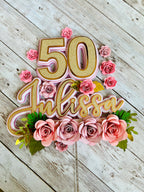 Rose cake topper