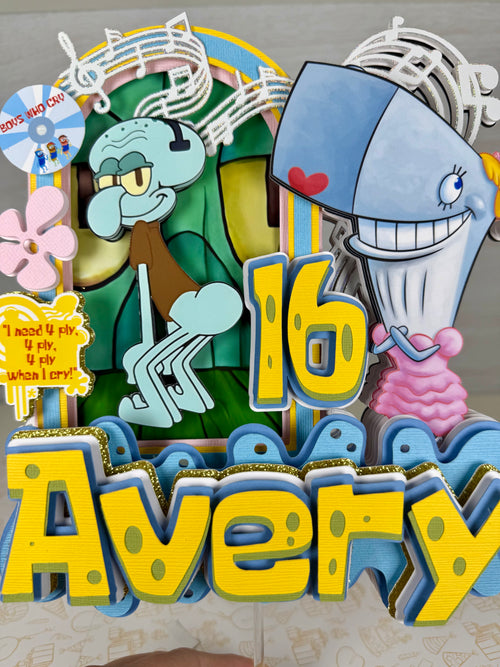 Boys Who Cry Squidward Cake Topper