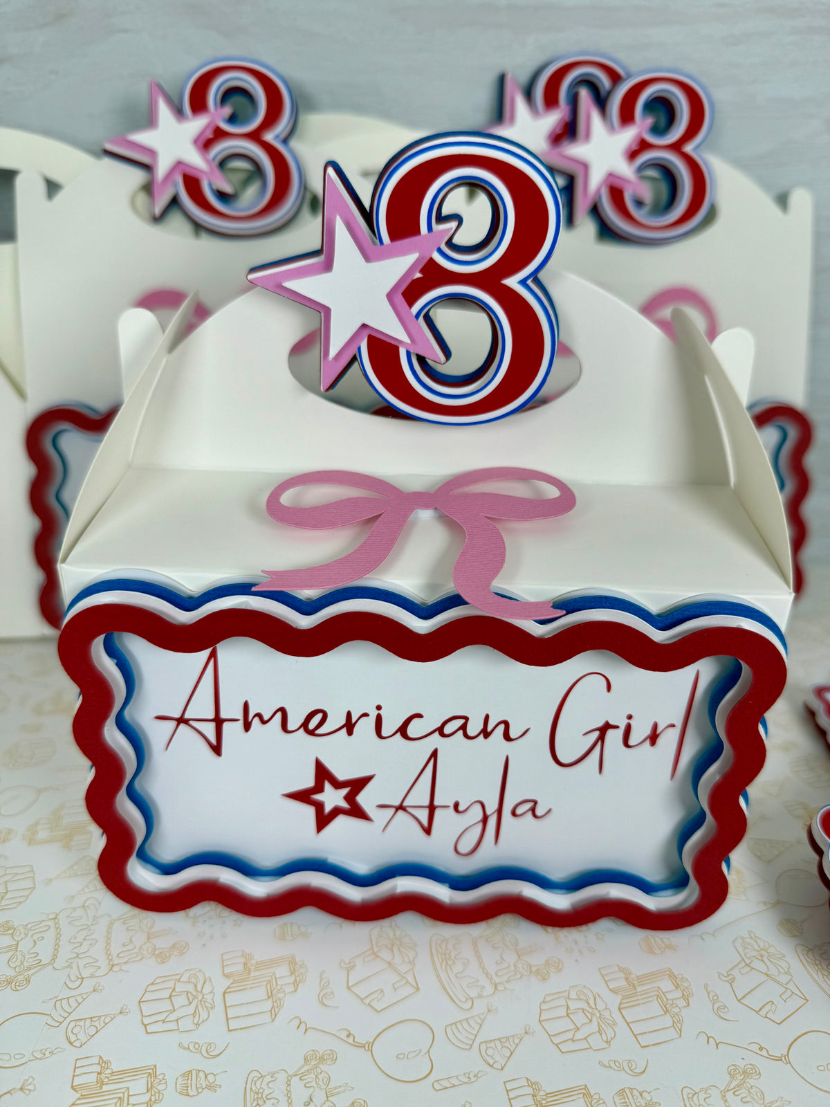 American girl favor boxes