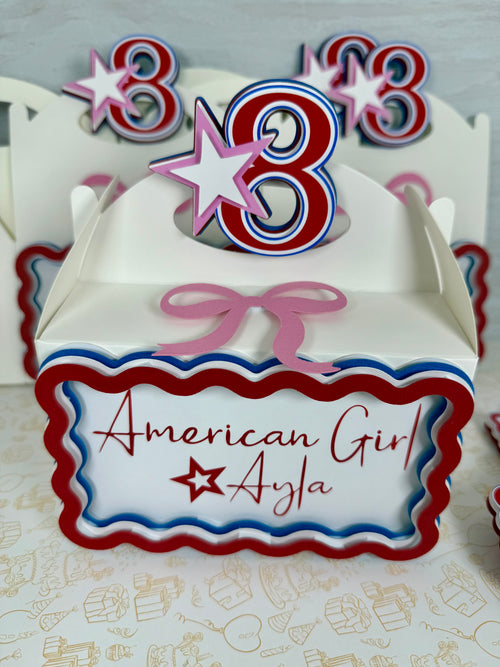 American girl favor boxes