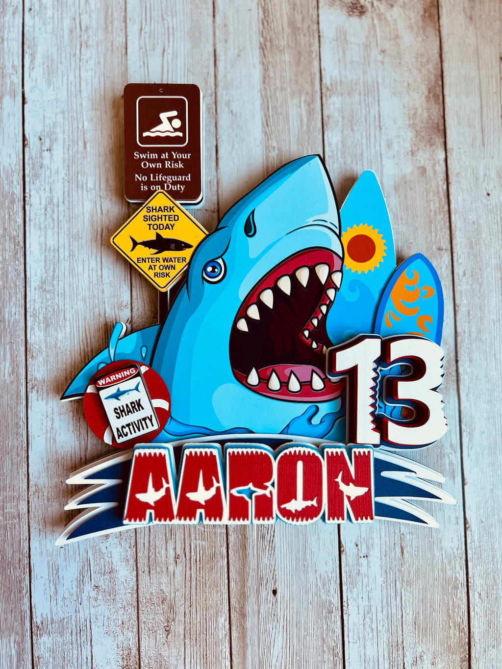 shark cake topper