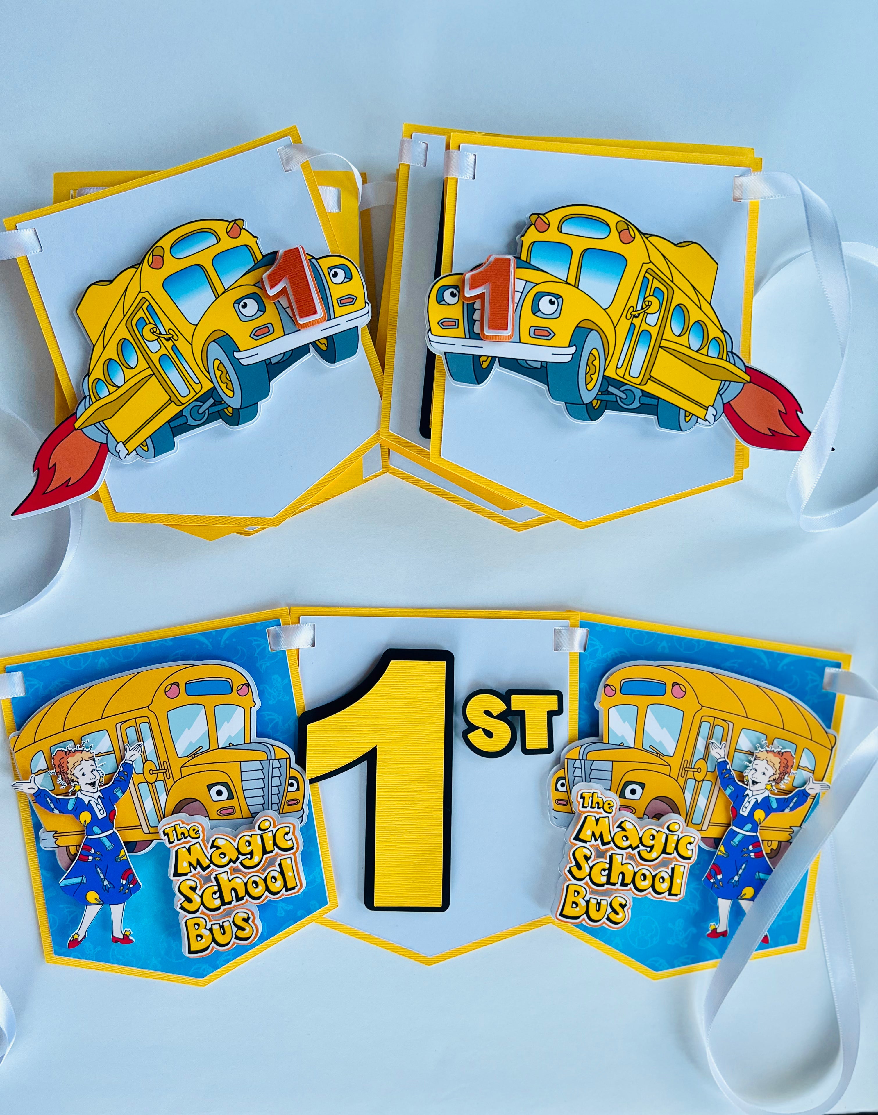 The magic School Bus birthday banner